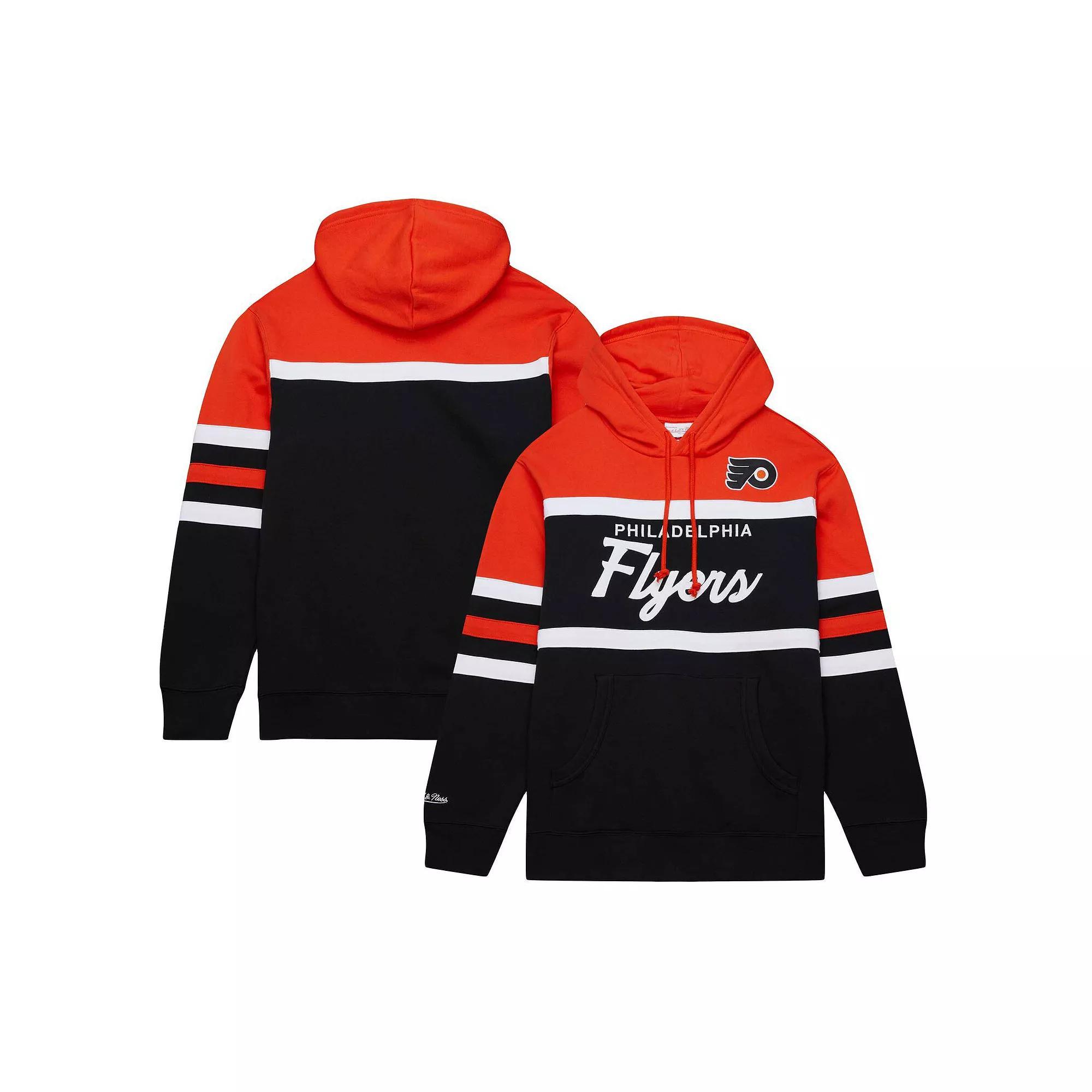 Men's Mitchell & Ness Black/Orange Philadelphia Flyers Head Coach Pullover Hoodie, Size: Small, Fly Black Product Image