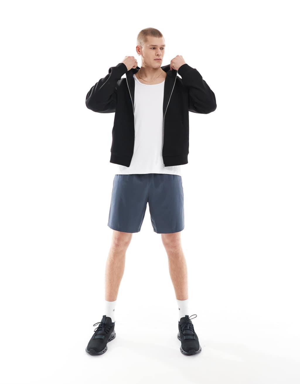 ASOS 4505 quick dry performance jersey training hoodie in black Product Image