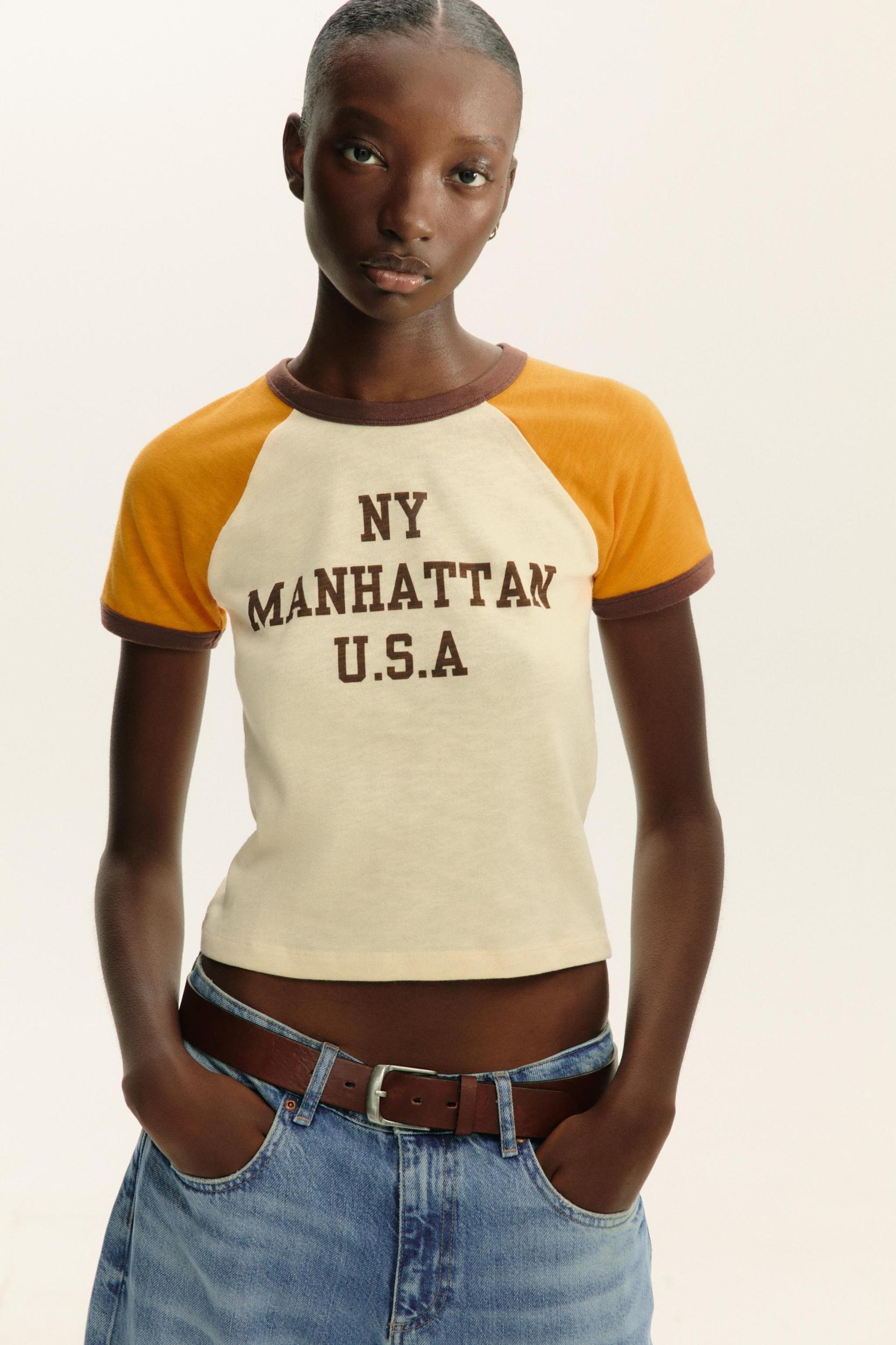 TEXT RIB T-SHIRT Product Image