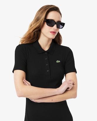 Long Ribbed Cotton Polo Dress Product Image