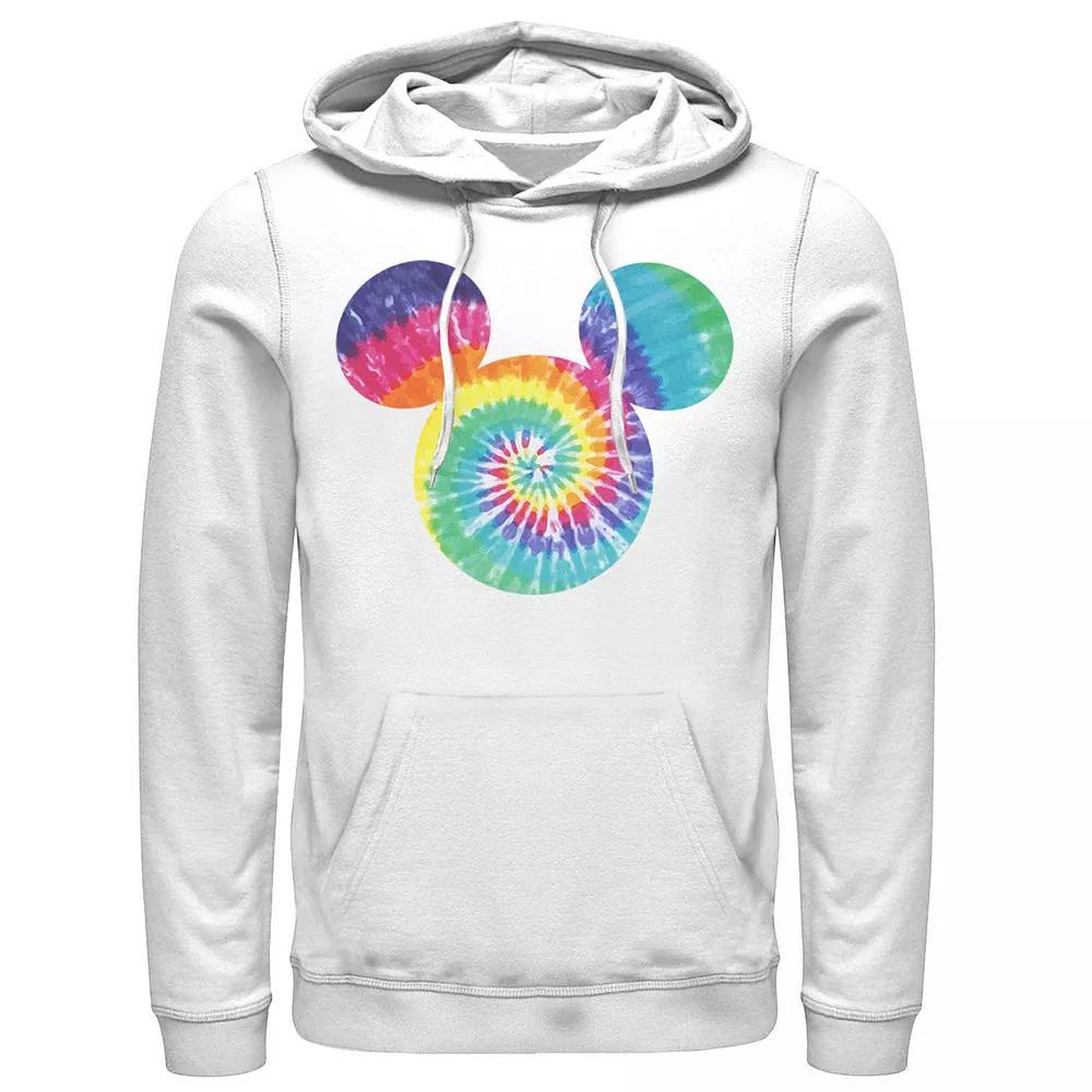 Disney's Mickey & Friends Mickey Mouse Men's Tie Dye Fill Hoodie, Size: Large, White Product Image