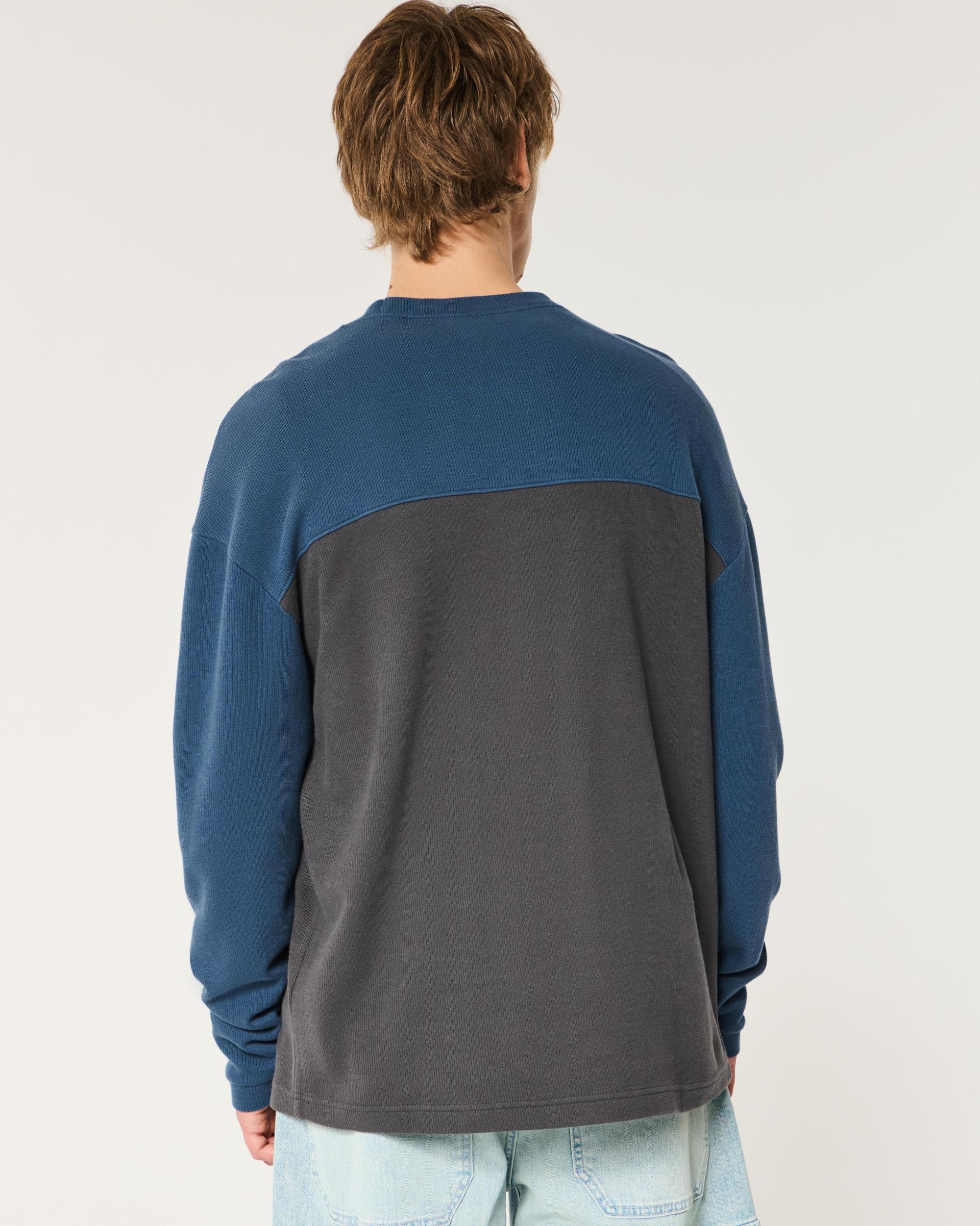 Boxy Long-Sleeve Striped Crew T-Shirt Product Image