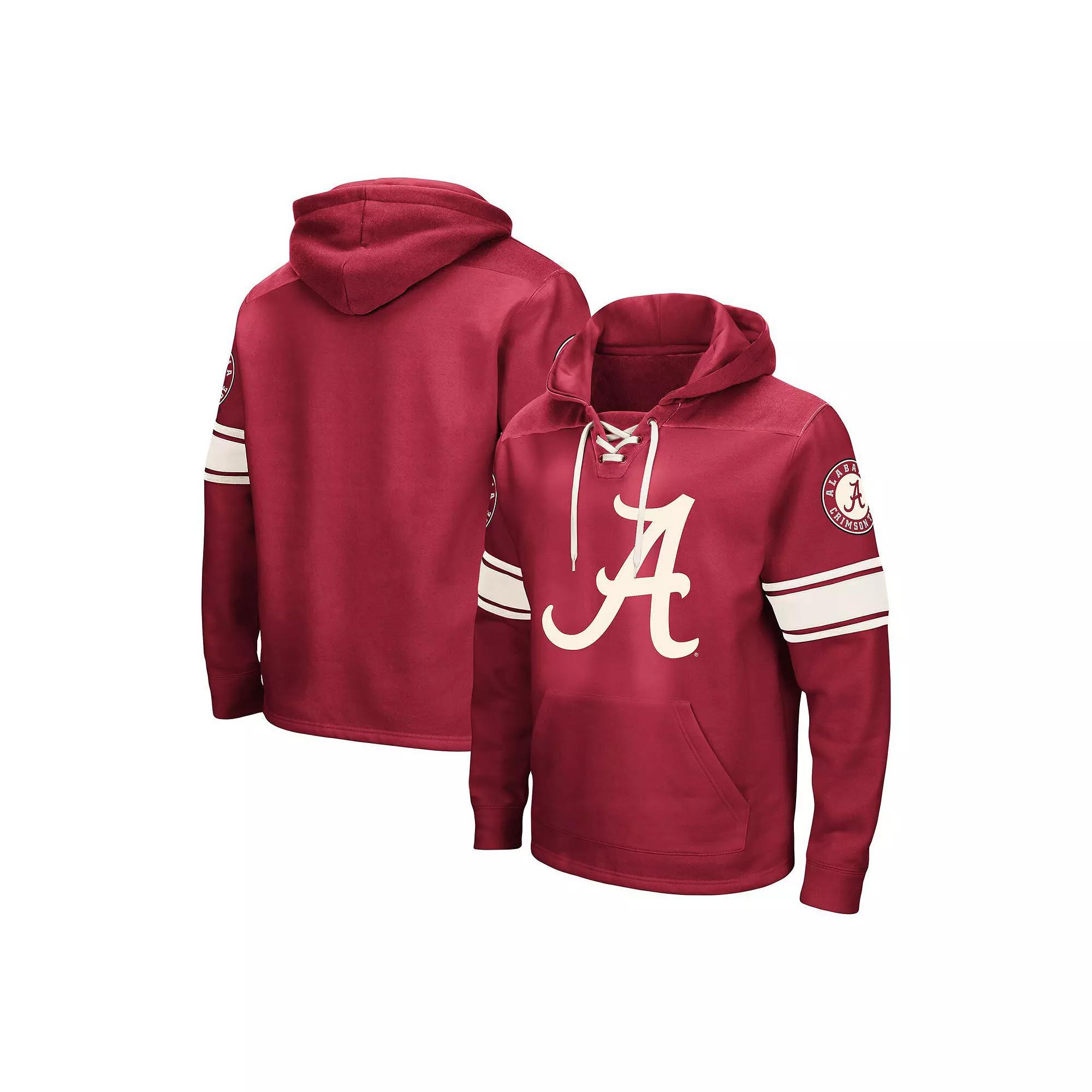 Men's Colosseum Crimson Alabama Crimson Tide Big & Tall Hockey Lace-Up Pullover Hoodie, Size: XLT, Red Product Image