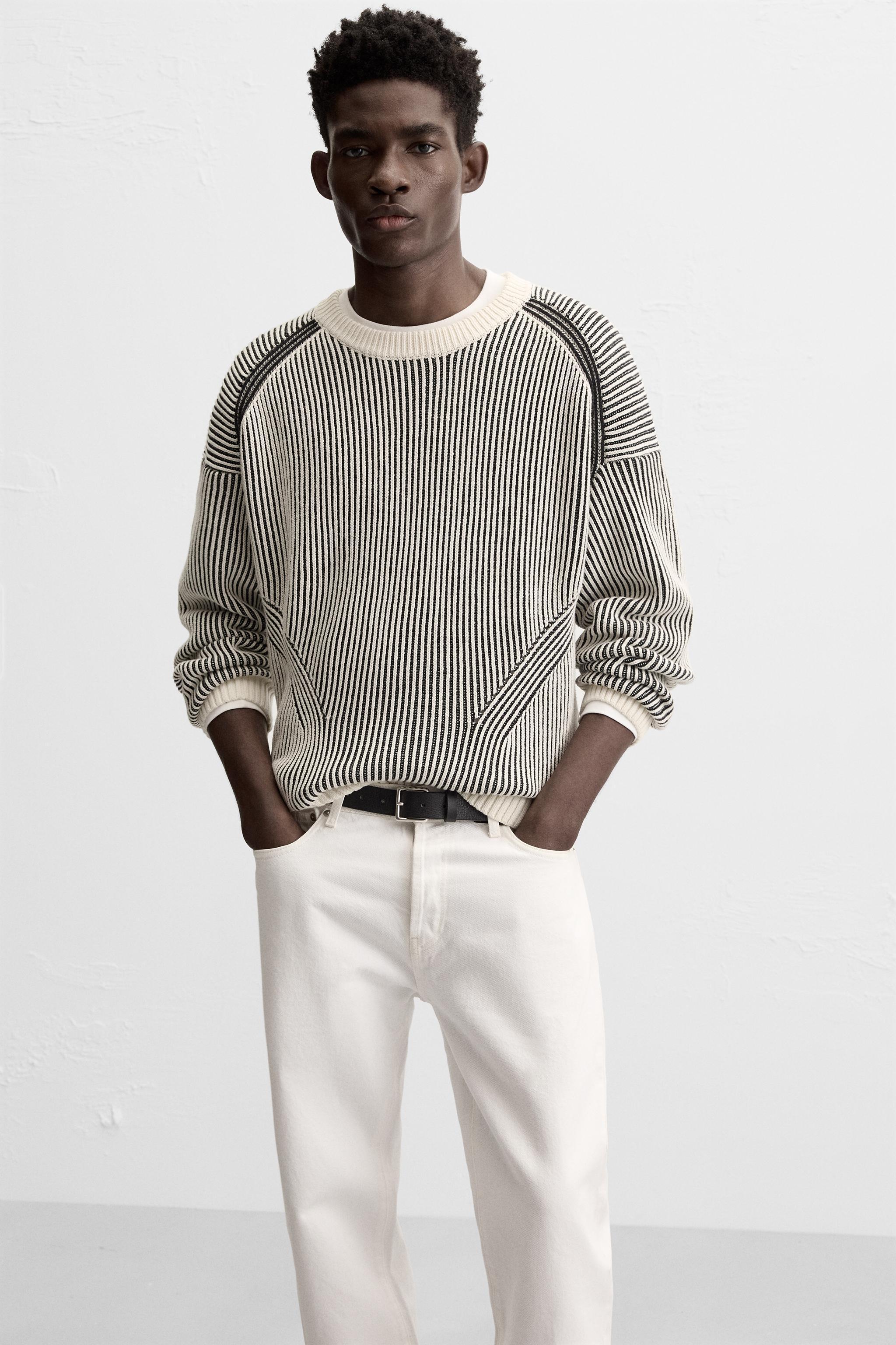 TEXTURED COLORBLOCK SWEATER Product Image