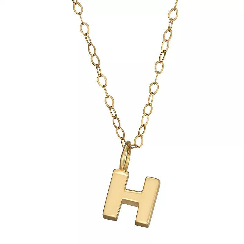 10K Gold Initial Pendant on 14K Gold Filled Chain, Womens Product Image