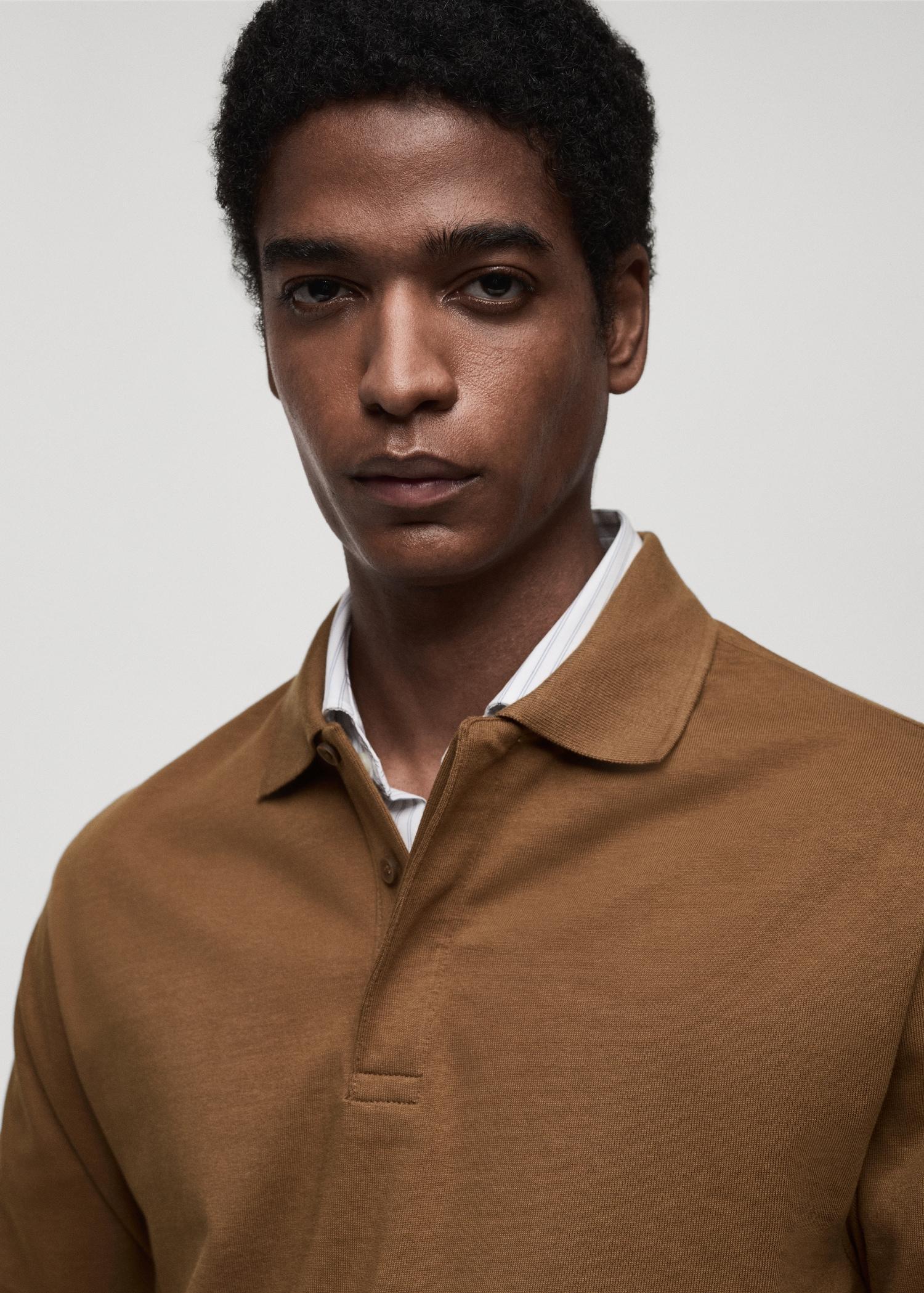 100% cotton polo sweatshirt - Men | MANGO USA Product Image