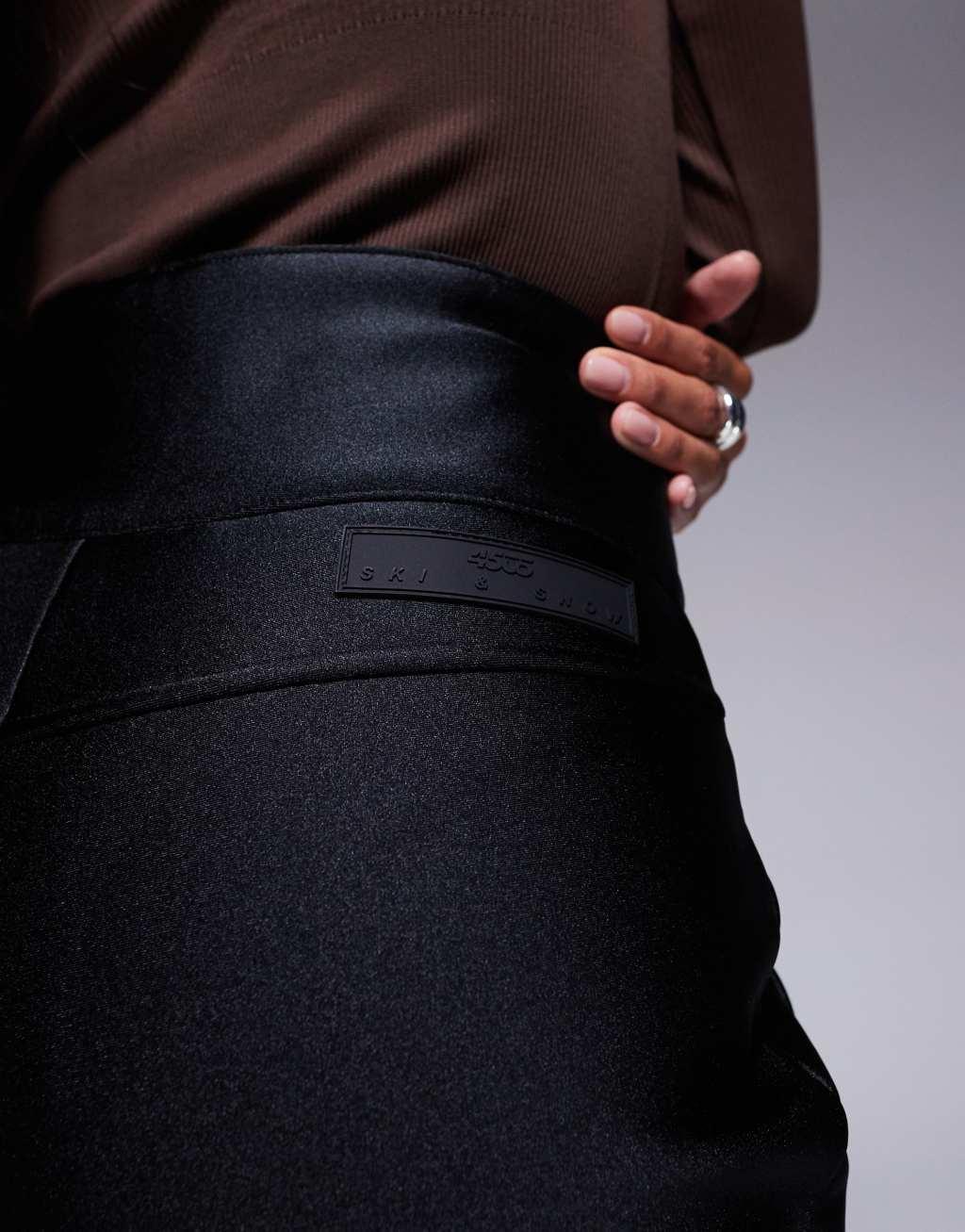 4505 Petite Ski soft shell water repellent skinny ski pants in black gloss  Product Image