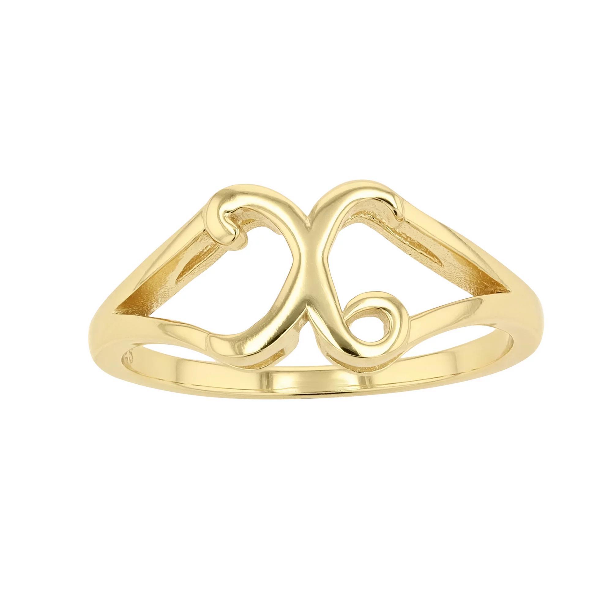 Traditions Jewelry Company 18k Gold Over Silver Script Initial Ring, Womens Product Image