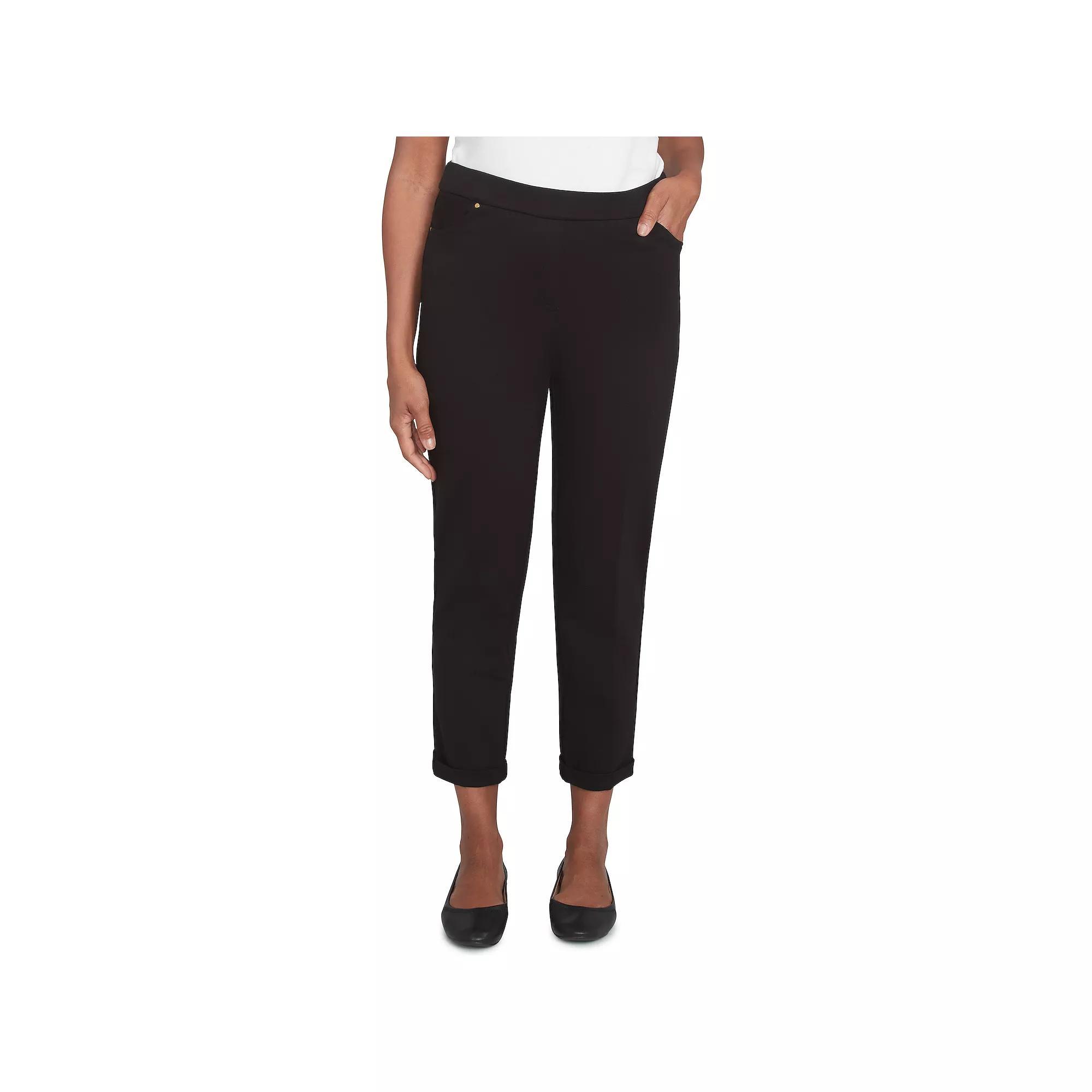 Womens Alfred Dunner Cuffed Ankle Ponte Pants Grey Product Image