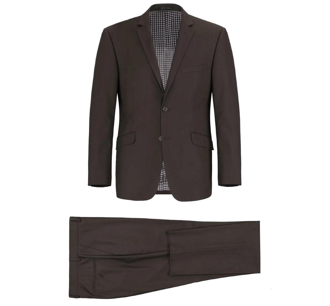 Vanderbilt Collection - Classic 2 Piece Suit 2 Buttons Regular Fit In Brown Product Image