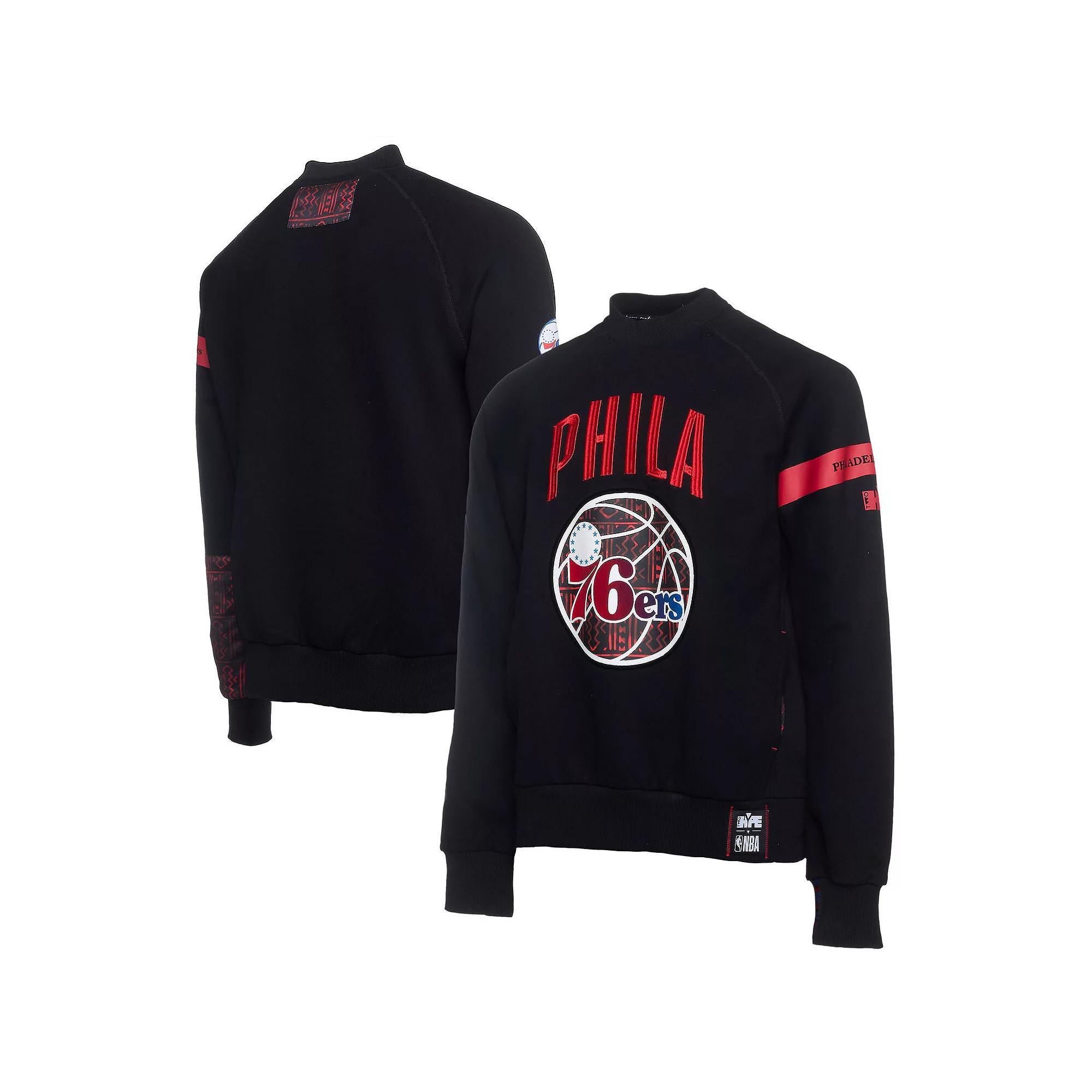 Men's NBA x Two Hype  Black Philadelphia 76ers Culture & Hoops Collection Premium Pullover Sweatshirt, Size: 2XL, 76r Black Product Image