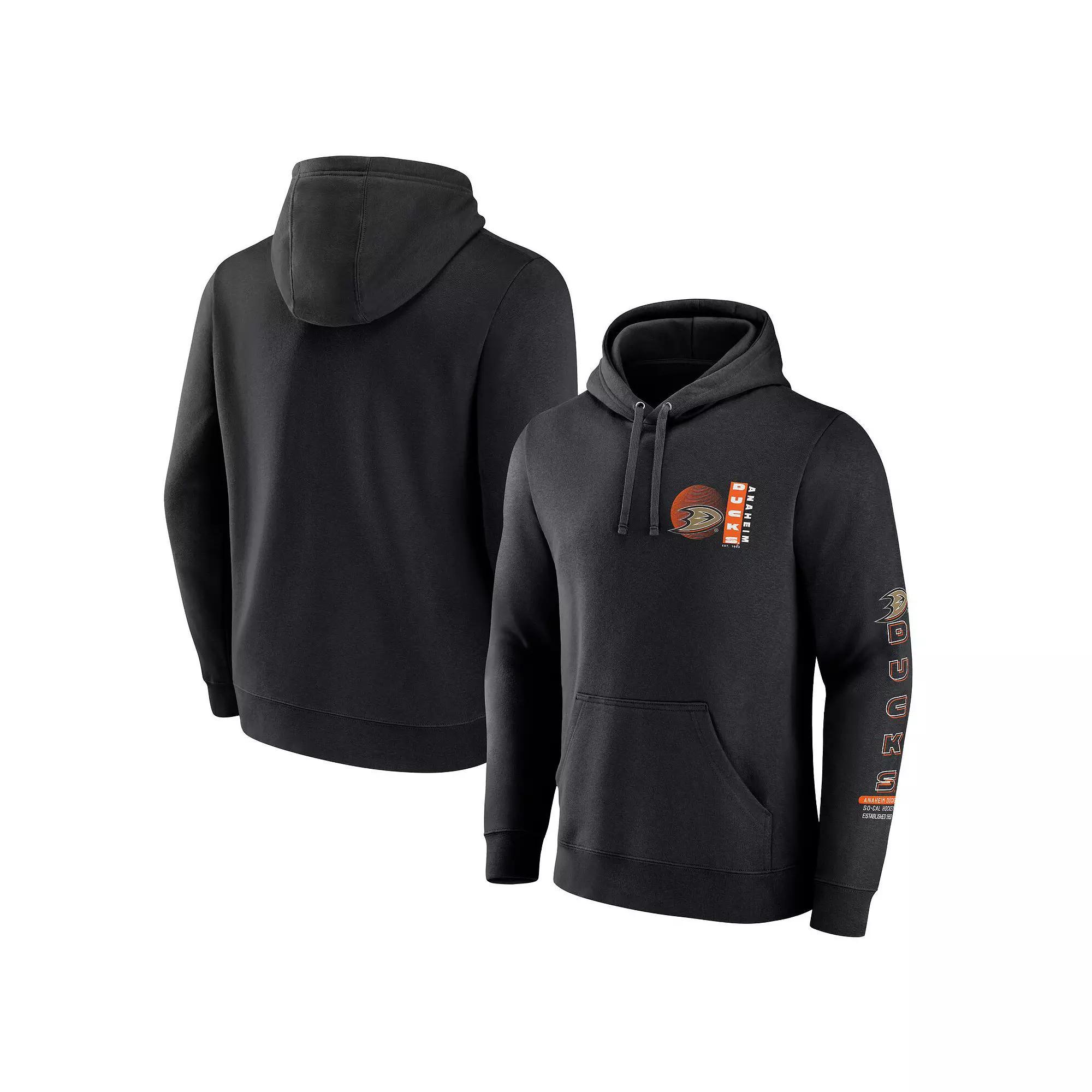 Men's Fanatics Black Anaheim Ducks Revolution Pullover Hoodie, Size: 5XL, Dks Black Product Image