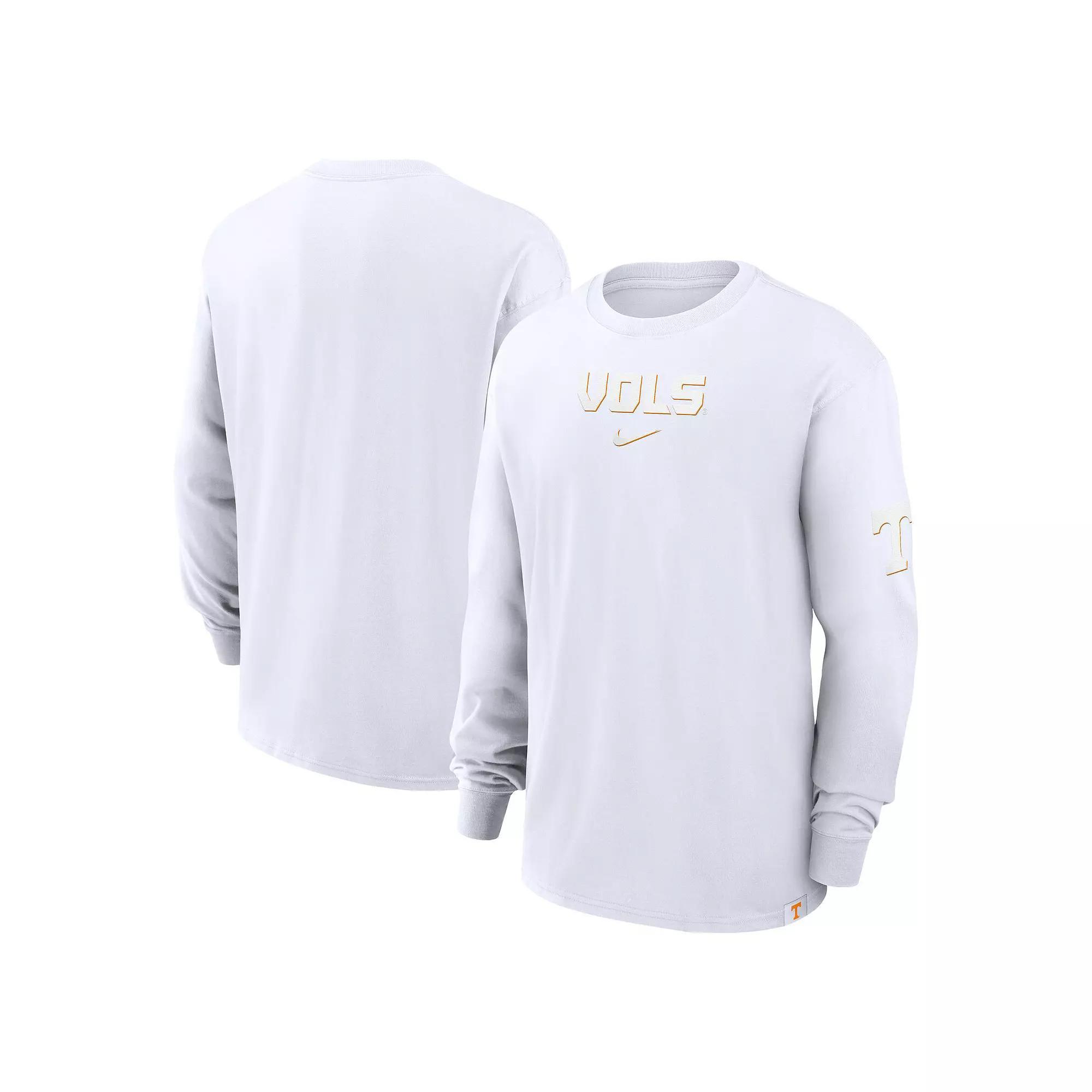 Men's Nike White Tennessee Volunteers 2-Hit Statement Max90 Long Sleeve T-Shirt, Size: XL Product Image