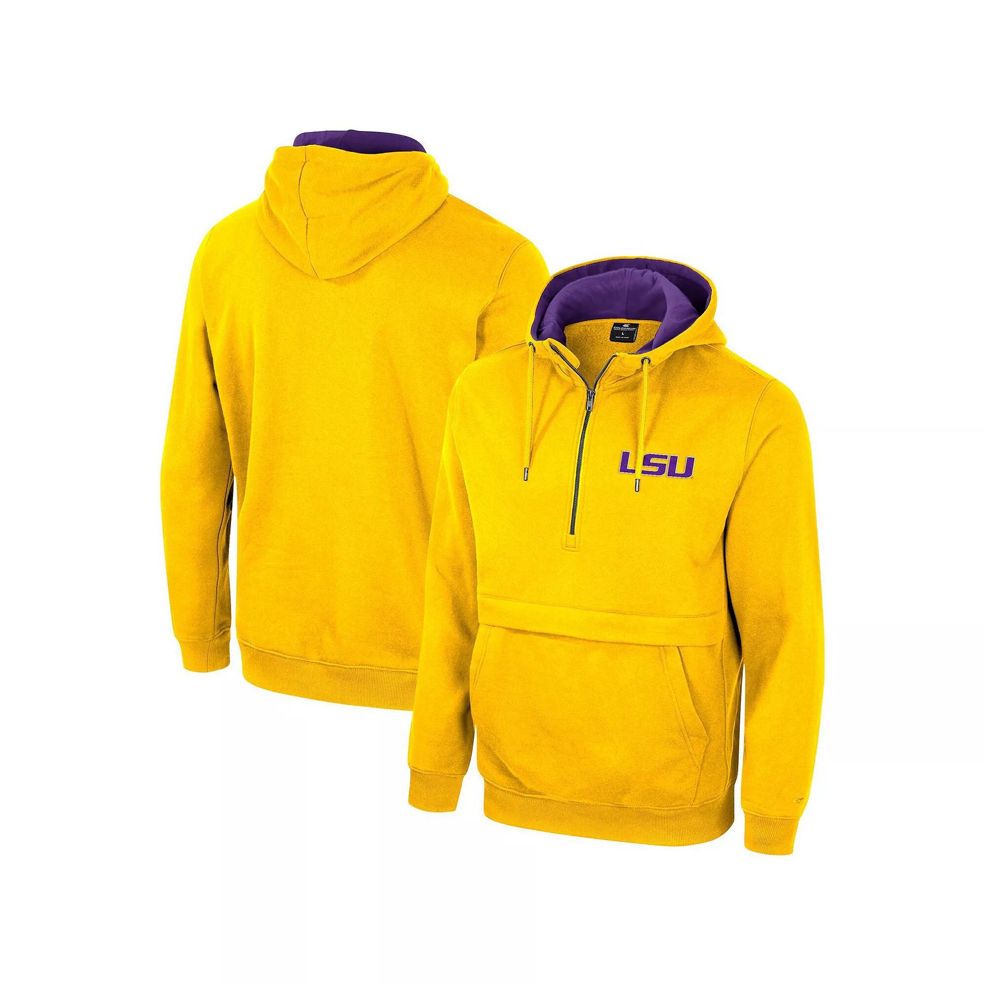 Men's Colosseum Gold LSU Tigers Half-Zip Hoodie, Size: XL Product Image