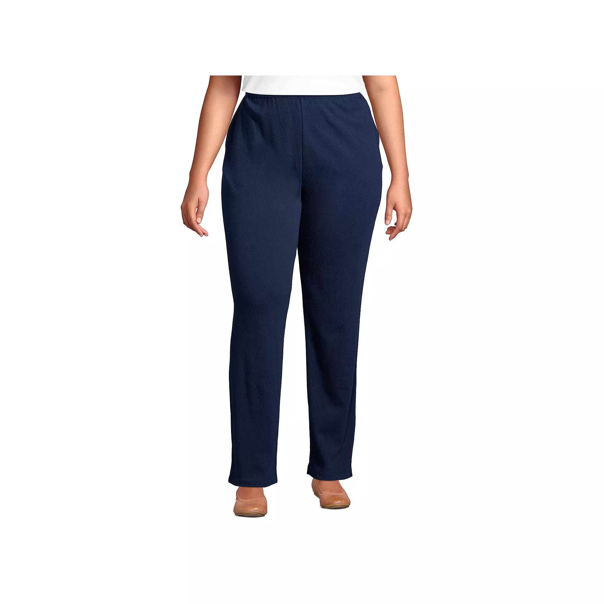 Plus Size Lands' End Sport Knit High-Waist Pull-On Pants, Women's, Size: 3XL, Dark Grey Product Image