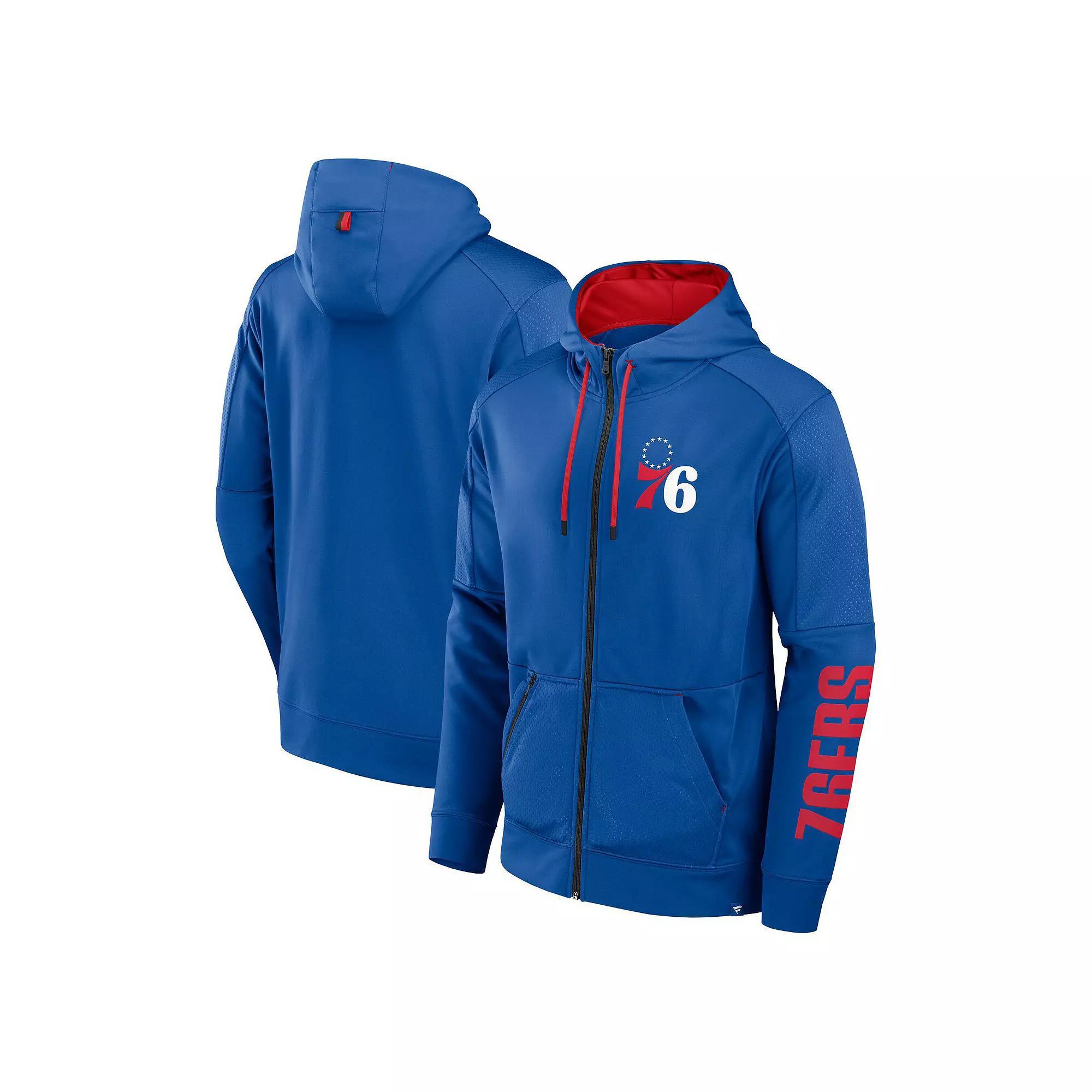 Men's Fanatics  Royal Philadelphia 76ers Baller Defender Performance Full-Zip Hoodie, Size: XL, 76r Blue Product Image