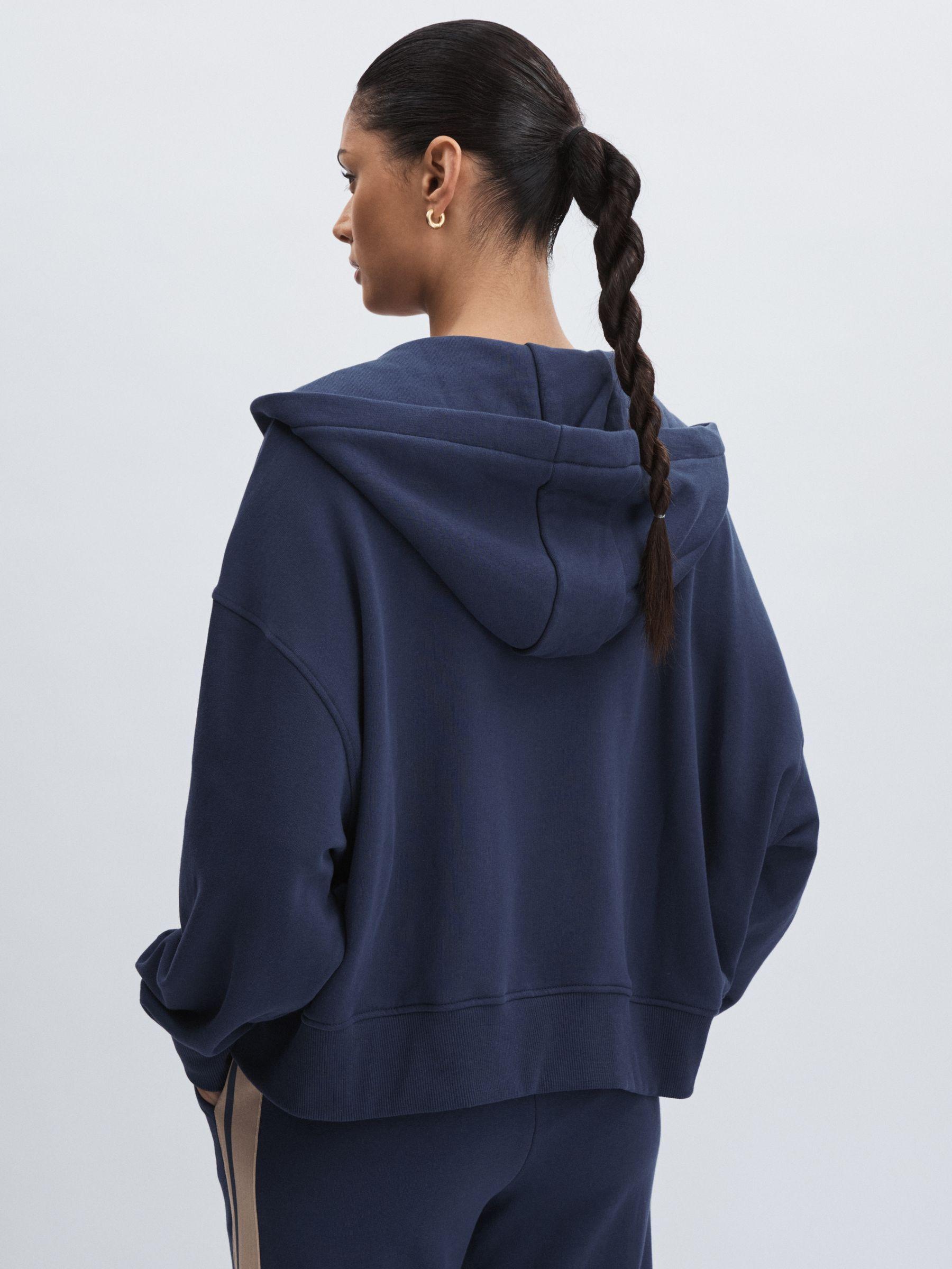 The Upside Cotton Zip-Through Hoodie in Navy Product Image