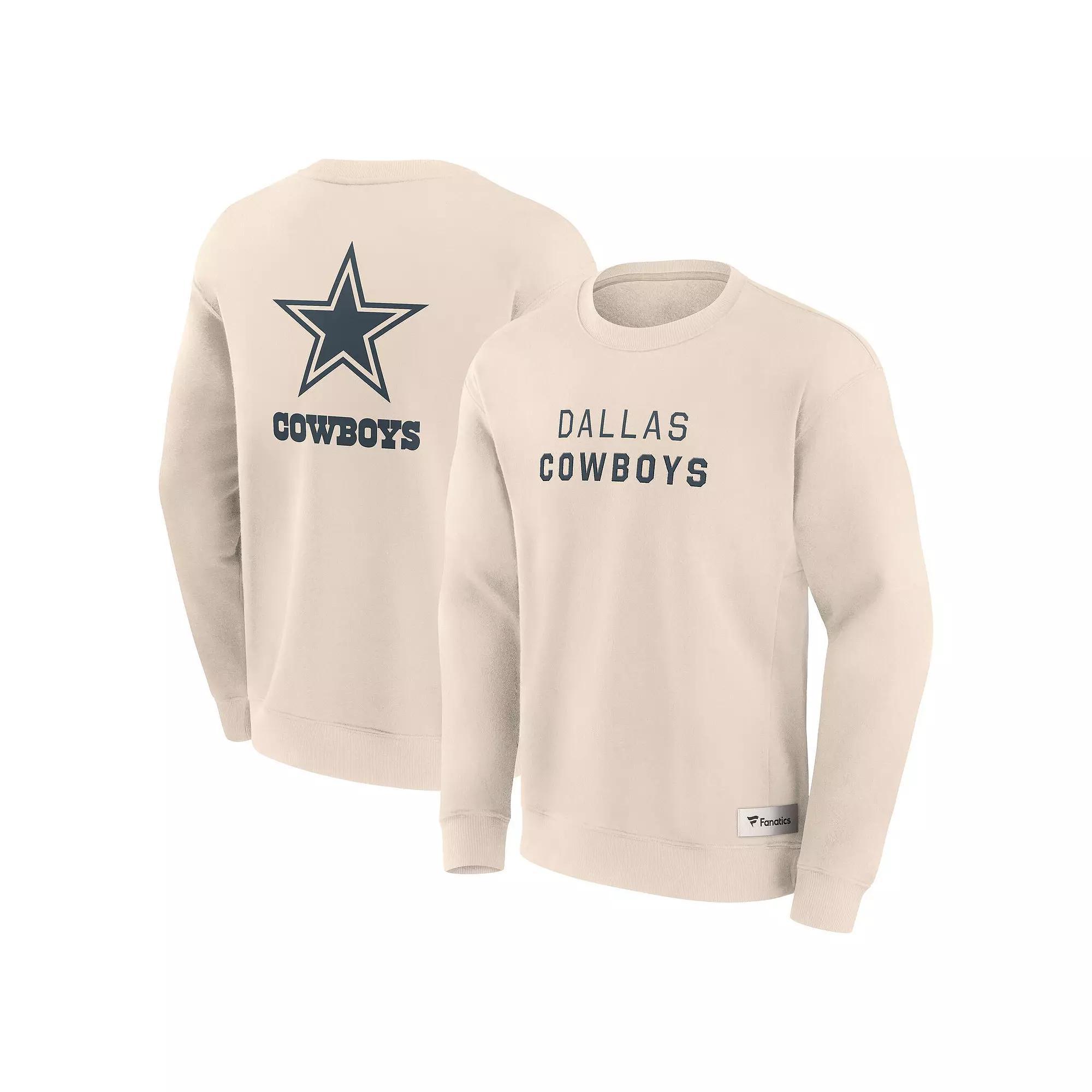 Men's Fanatics Cream Dallas Cowboys Elements Future Ground Lettering Pullover Sweatshirt, Size: Small, Beige Product Image