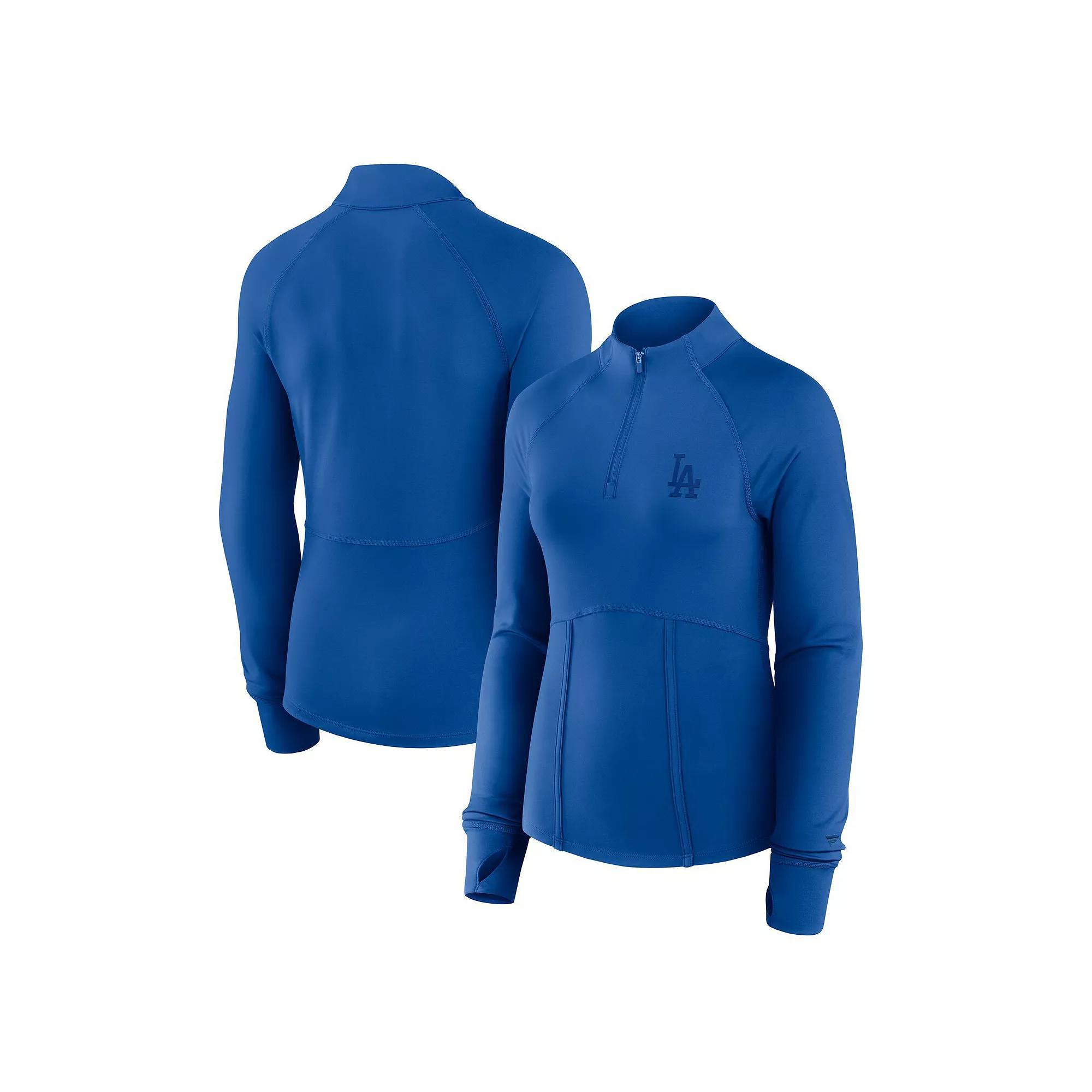 Women's Fanatics Royal Los Angeles Dodgers Elements Raglan Quarter-Zip Tri-Blend Jacket, Size: Medium, Blue Product Image