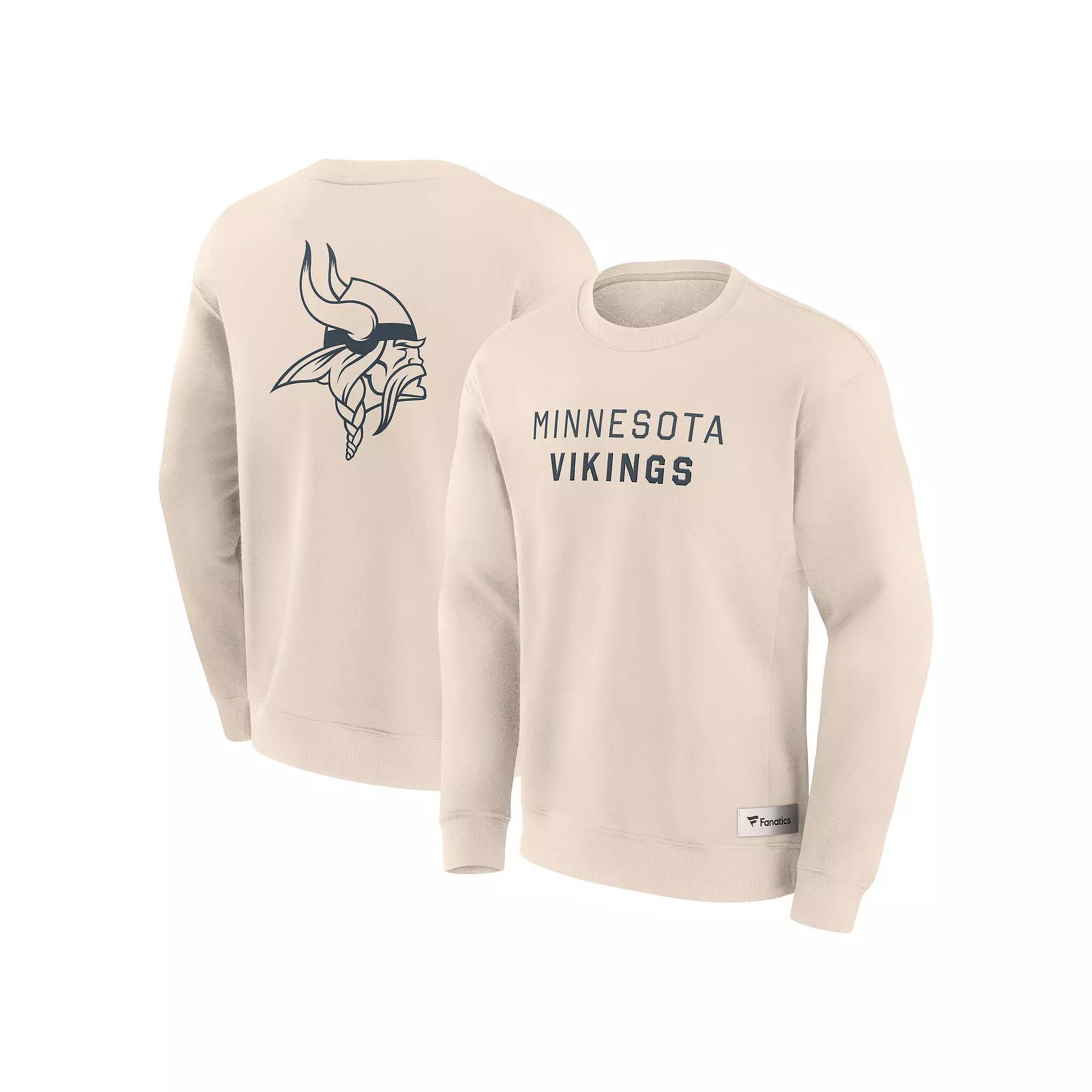 Men's Fanatics Cream Minnesota Vikings Elements Future Ground Lettering Pullover Sweatshirt, Size: 5XL, Beige Product Image