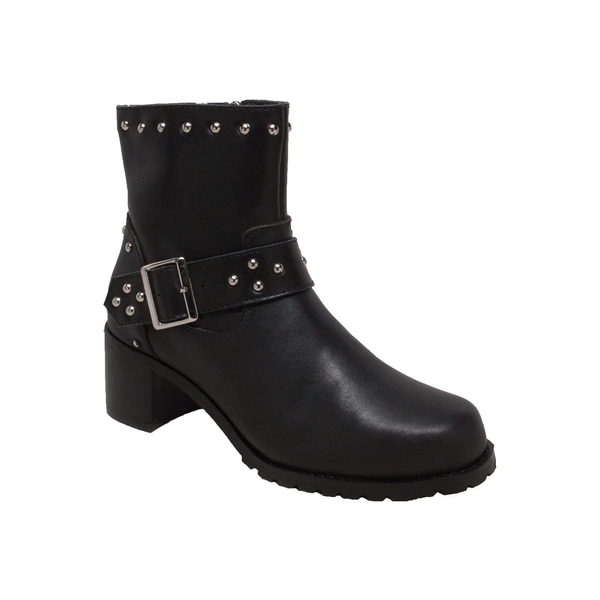 Ride Tecs 8811L Women's High Heel Moto Boots, Size: 7, Black Product Image