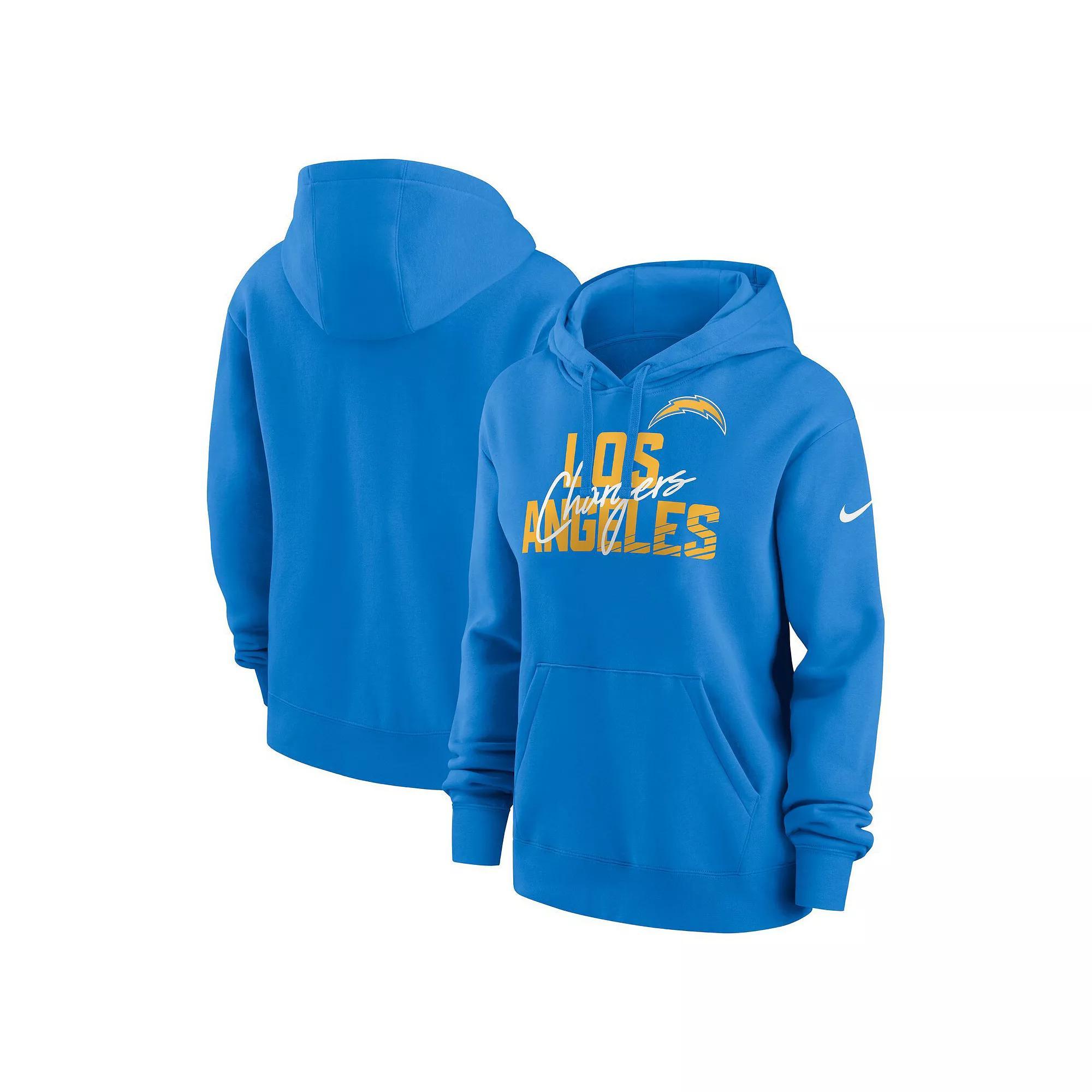 Womens Nike Powder Blue Los Angeles Chargers Wordmark Club Fleece Pullover Hoodie Product Image
