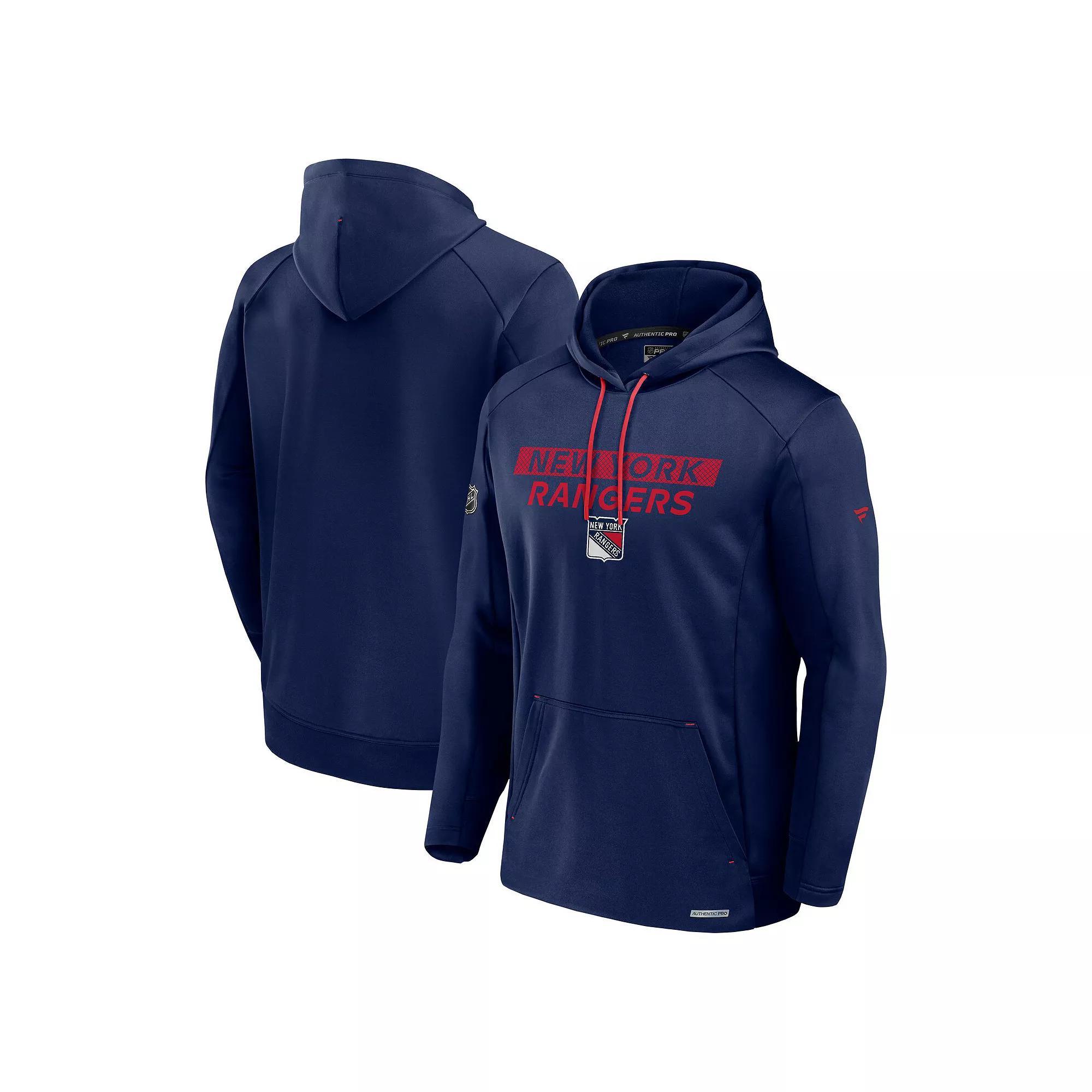 Men's Fanatics Blue New York Rangers Big & Tall Authentic Pro Pullover Hoodie, Size: XLT, Ran Blue Product Image