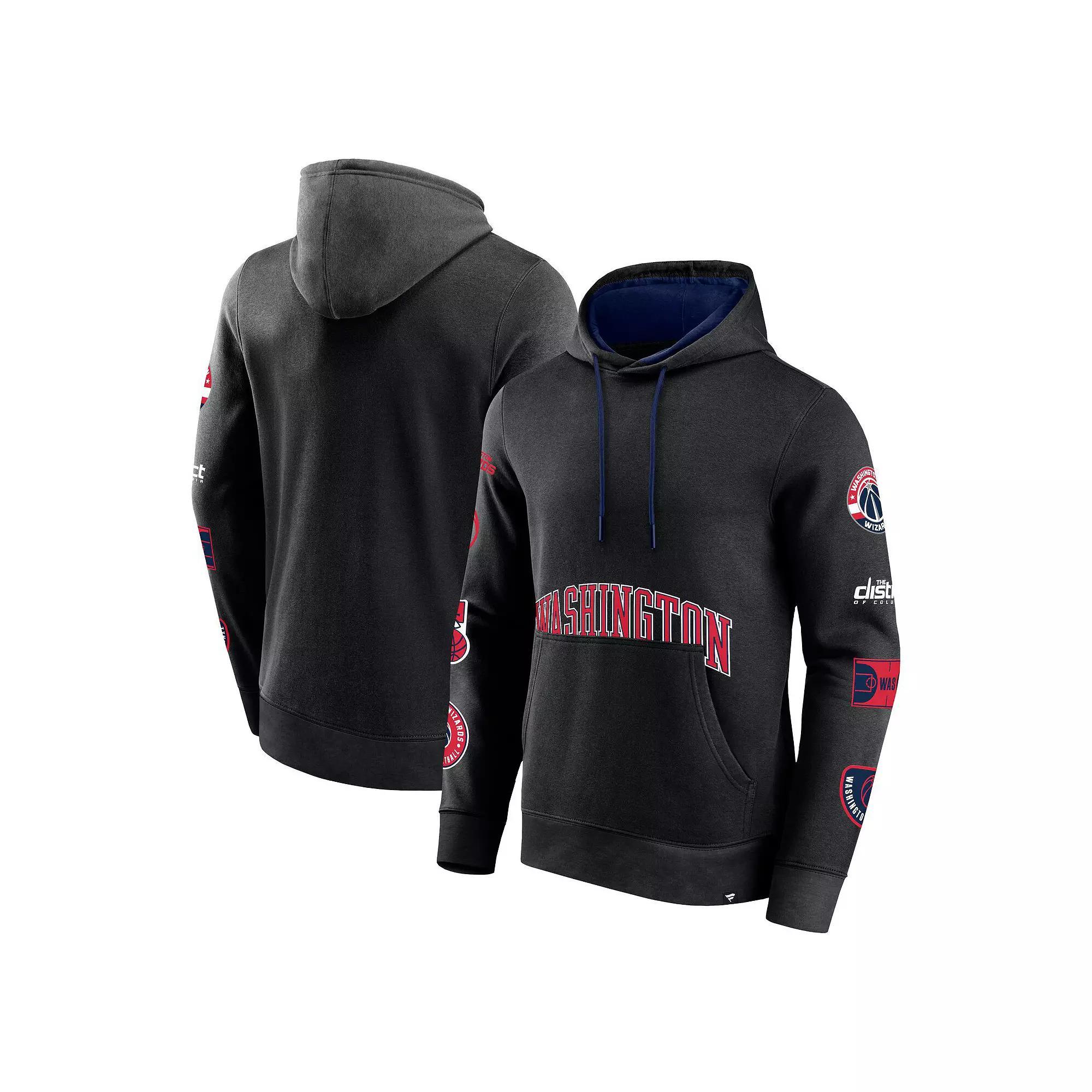 Men's Fanatics Branded Black Washington Wizards Home Court Pullover Hoodie, Size: Large, Wiz Black Product Image
