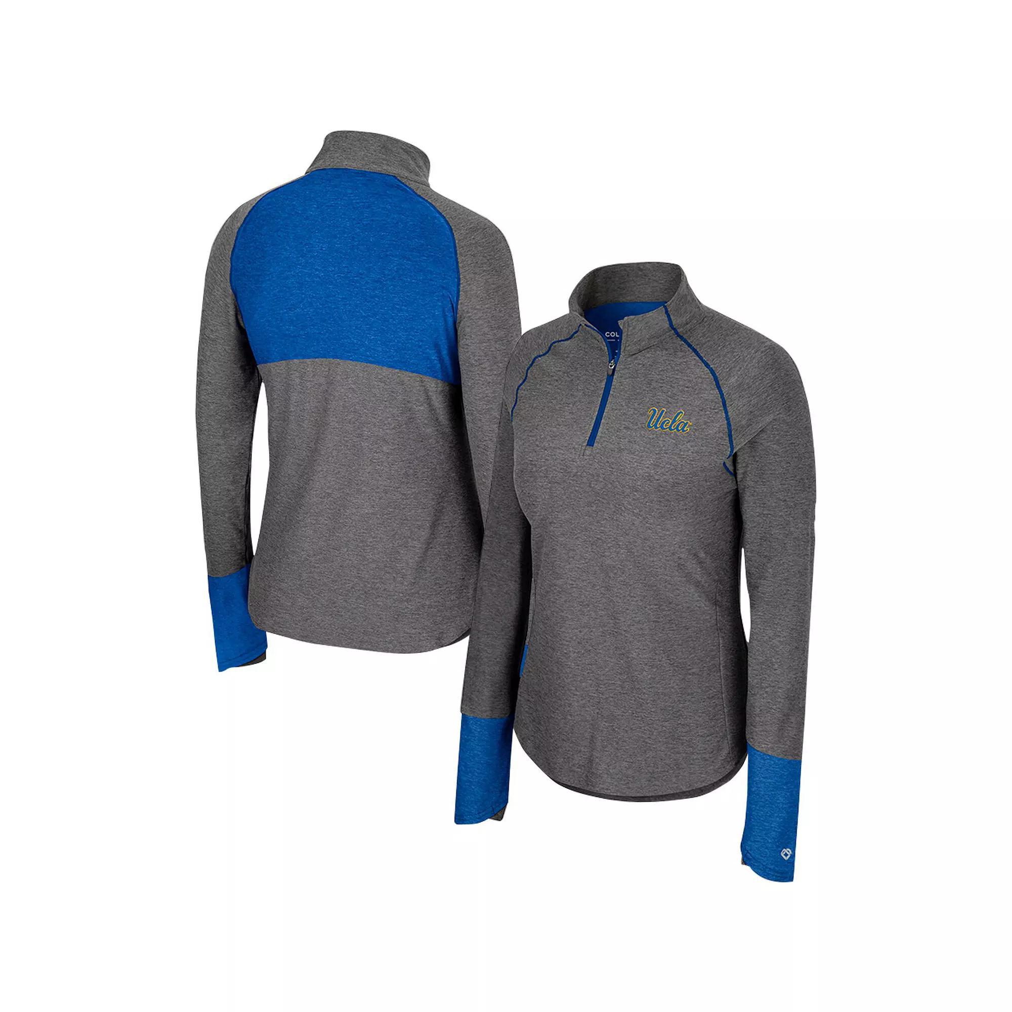 Womens Colosseum Black UCLA Bruins Morningside Sleeve Hit Raglan Quarter-Zip Top Product Image