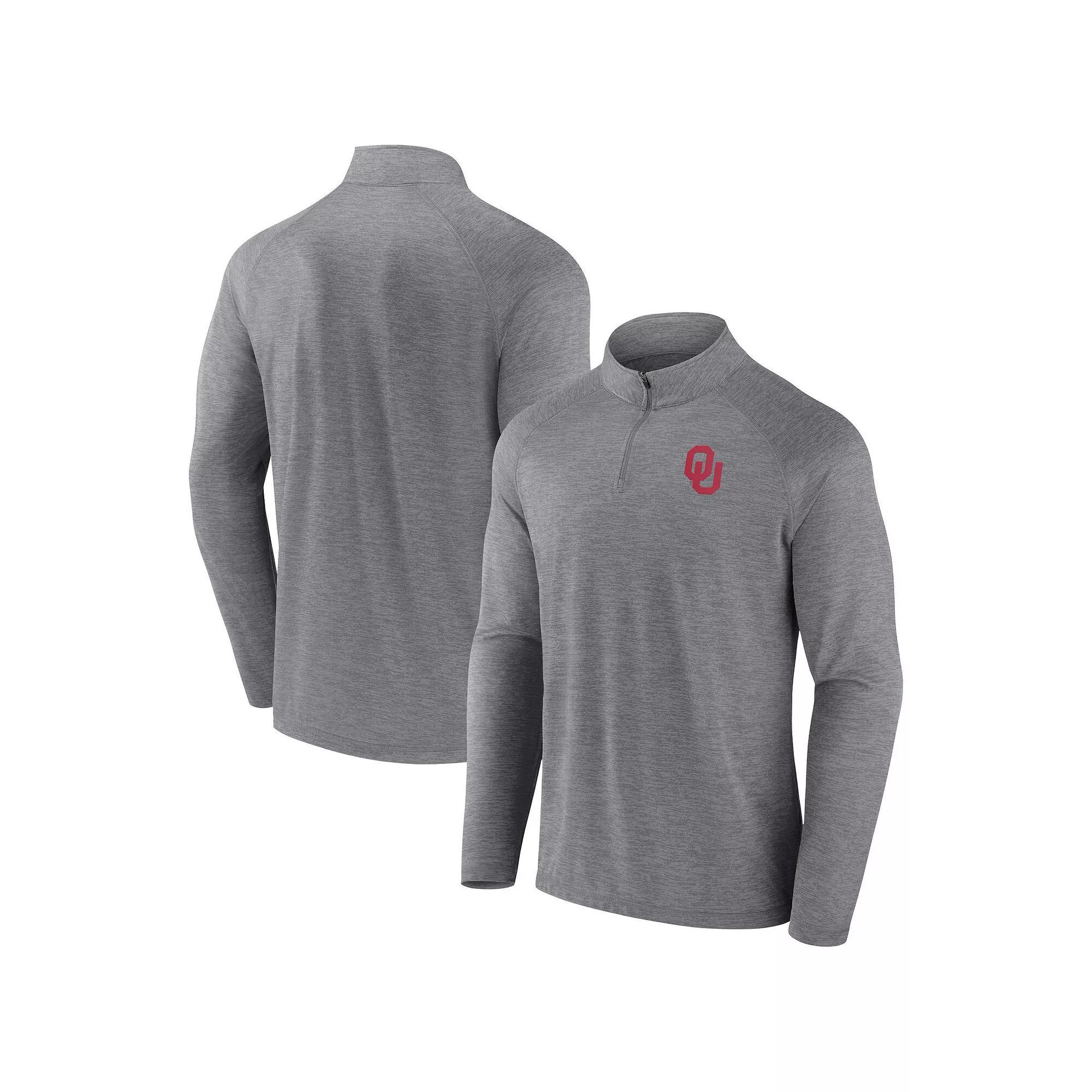 Men's Fanatics Branded Charcoal Minnesota Golden Gophers Primary Logo Raglan Quarter-Zip Top, Size: 3XL Product Image