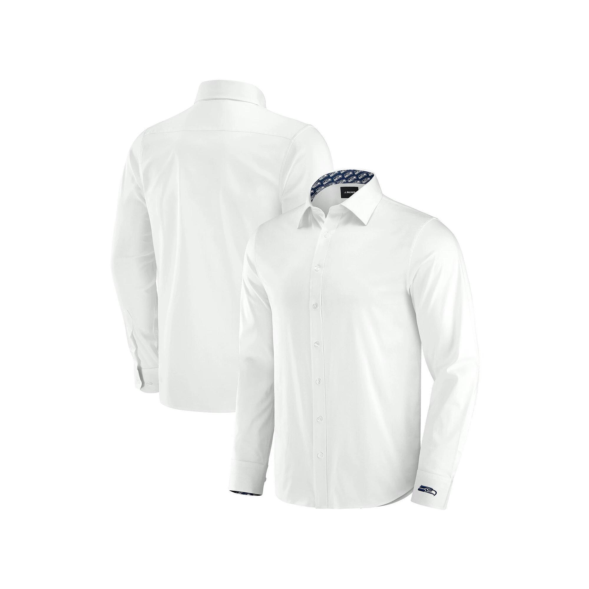 Men's J. Palmer White New York Jets Man-In-Motion Long Sleeve Button-Up Dress Shirt, Size: Small Product Image