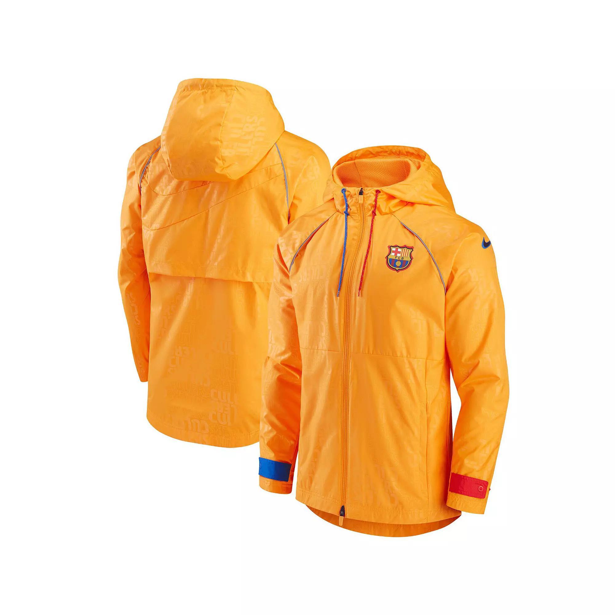 Men's Nike Orange Barcelona All-Weather Full-Zip Jacket, Size: Medium, Bar Orange Product Image