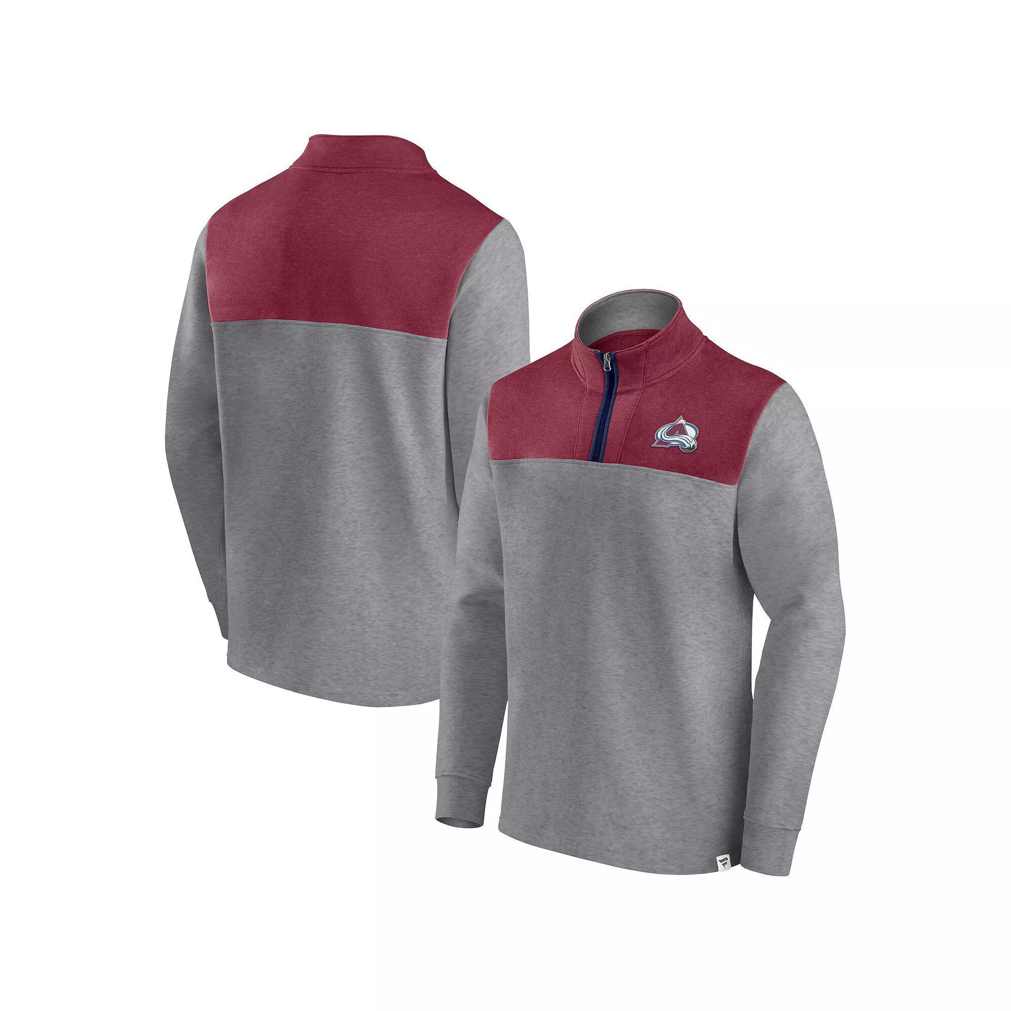 Men's Fanatics Branded Heather Gray Washington Capitals Launch It Quarter-Zip Jacket, Size: Small, Grey Product Image
