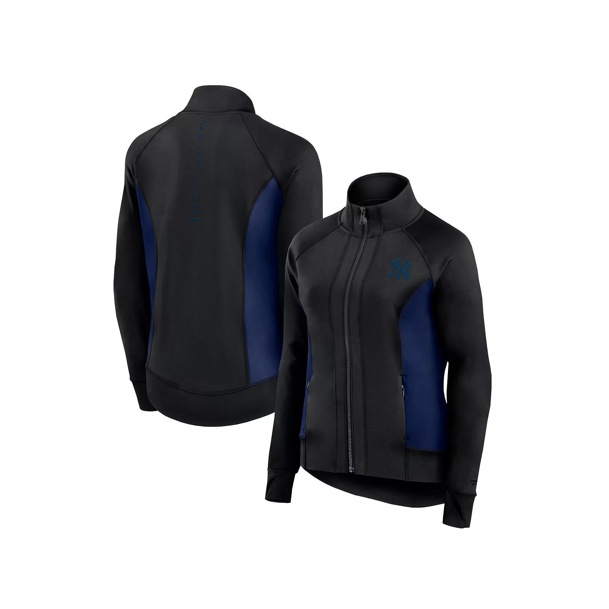 Women's Fanatics Signature Black New York Jets Studio Fitted Full-Zip Gym Track Jacket, Size: XS Product Image