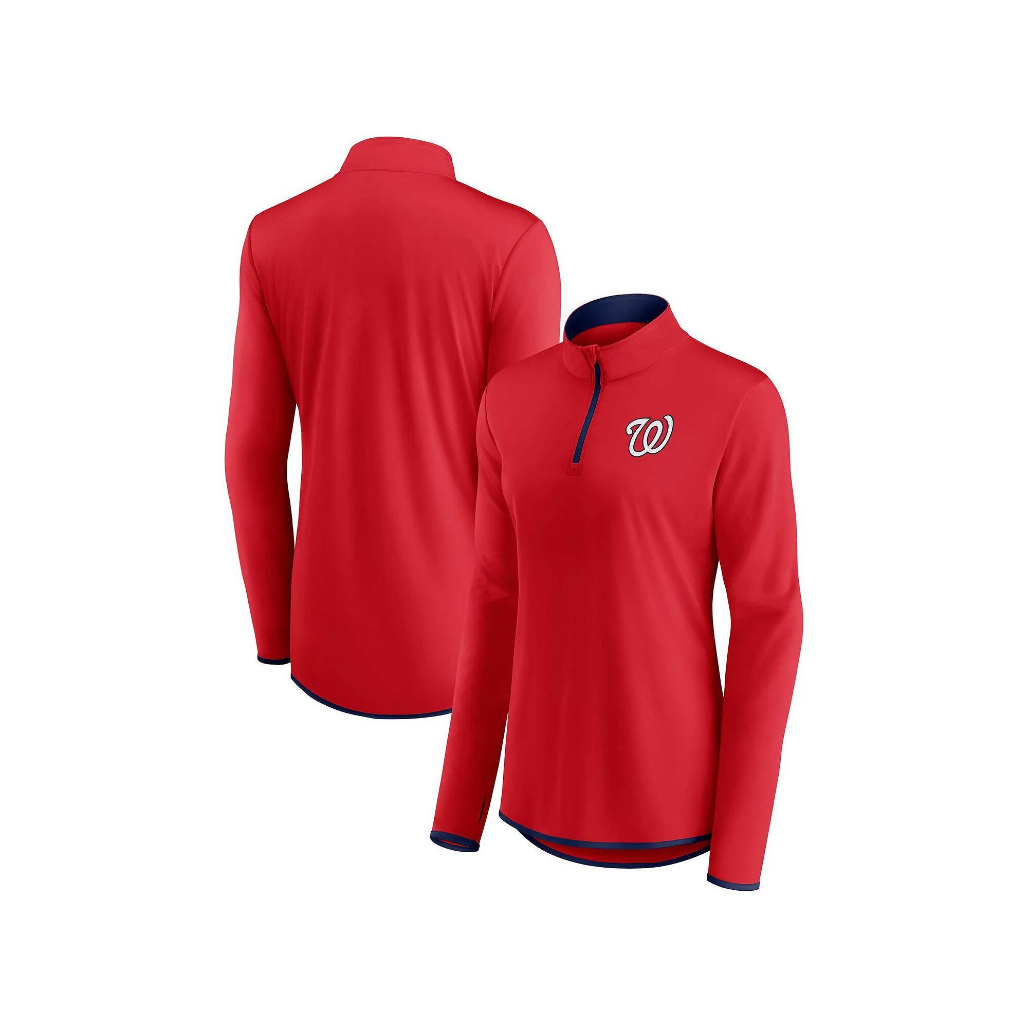 Womens Fanatics Branded Washington Nationals Corner Quarter-Zip Top Product Image