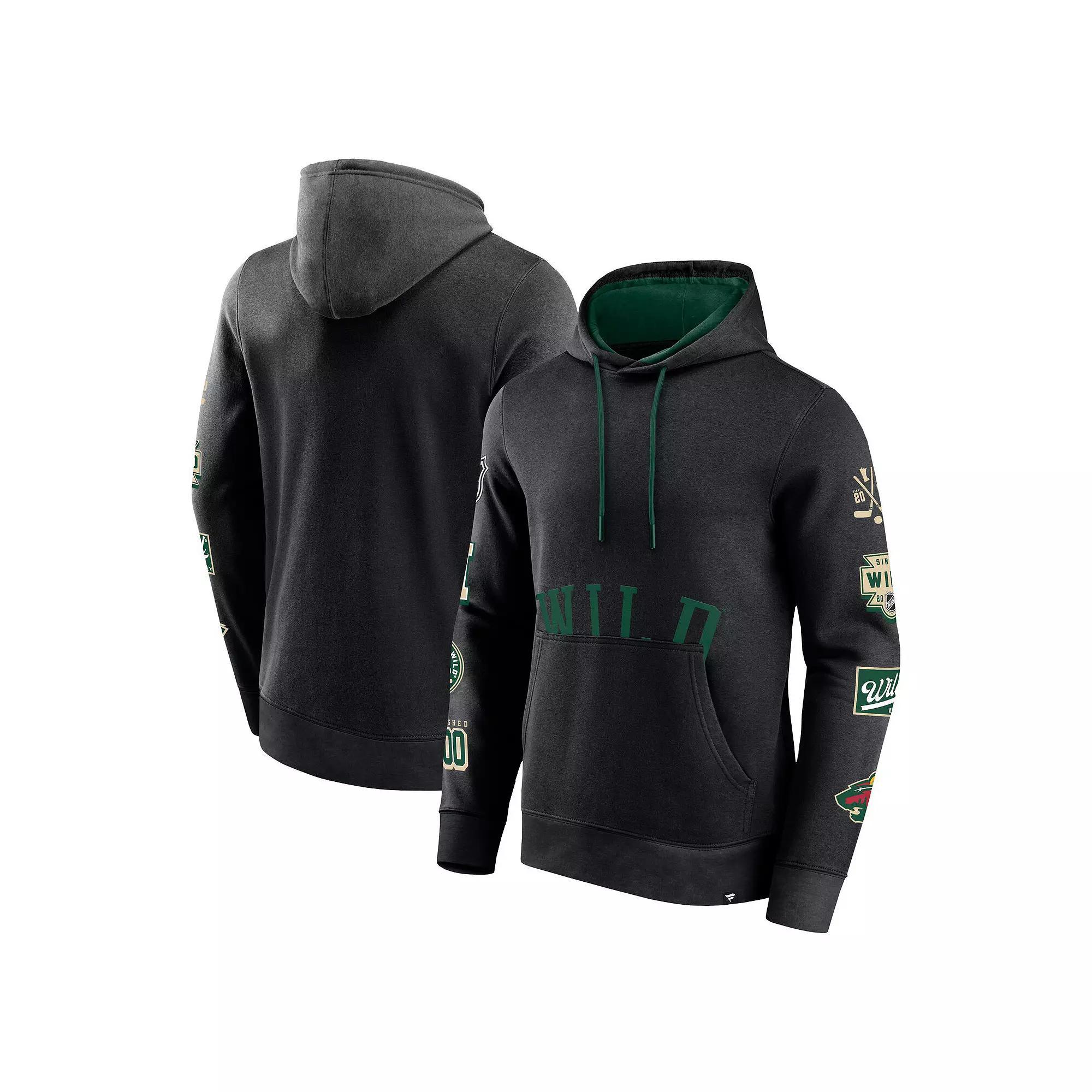 Men's Fanatics Branded Black Minnesota Wild Wild Winner Fleece Pullover Hoodie, Size: Medium Product Image