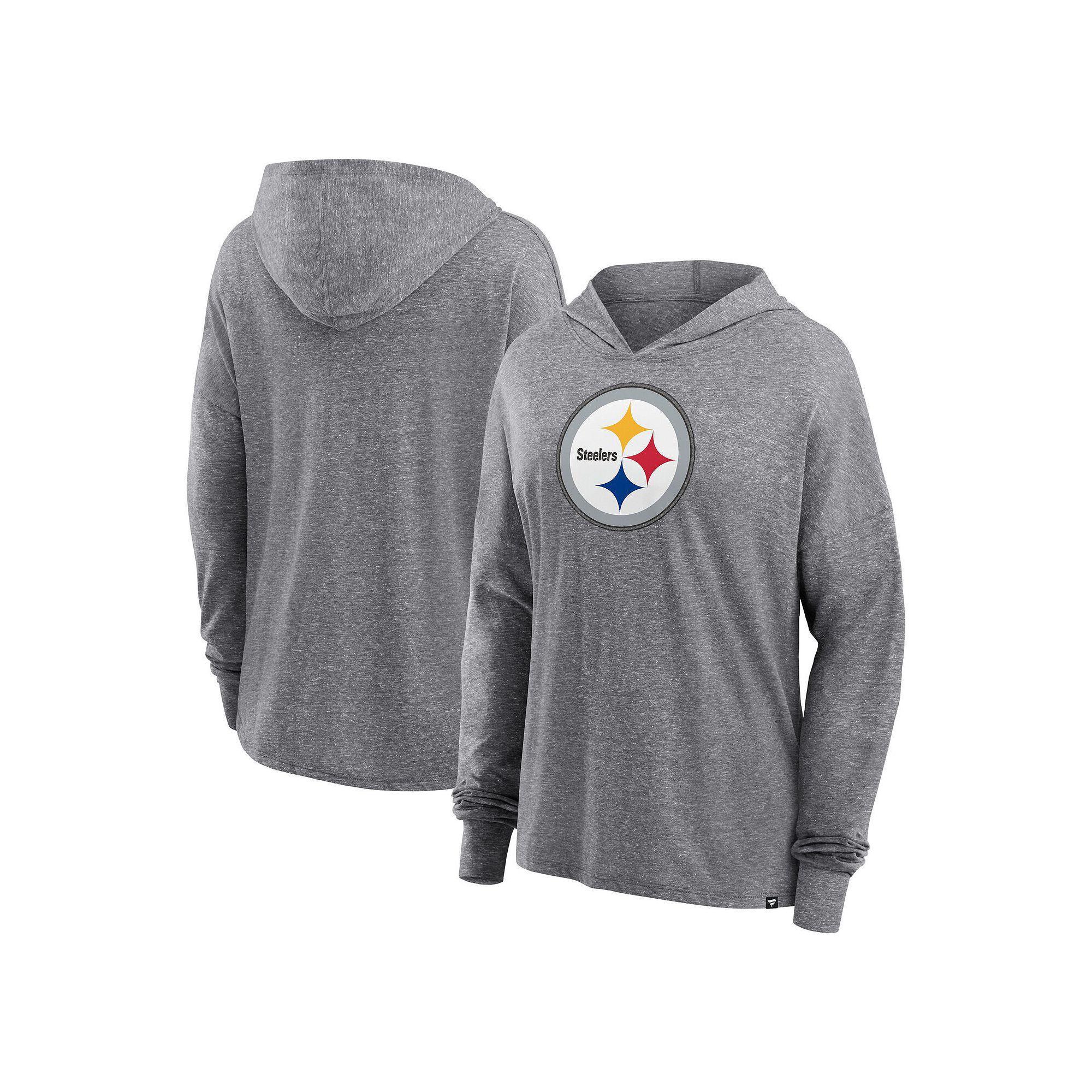 Womens Fanatics Branded Heather Gray Pittsburgh Steelers Cozy Primary Pullover Hoodie Product Image