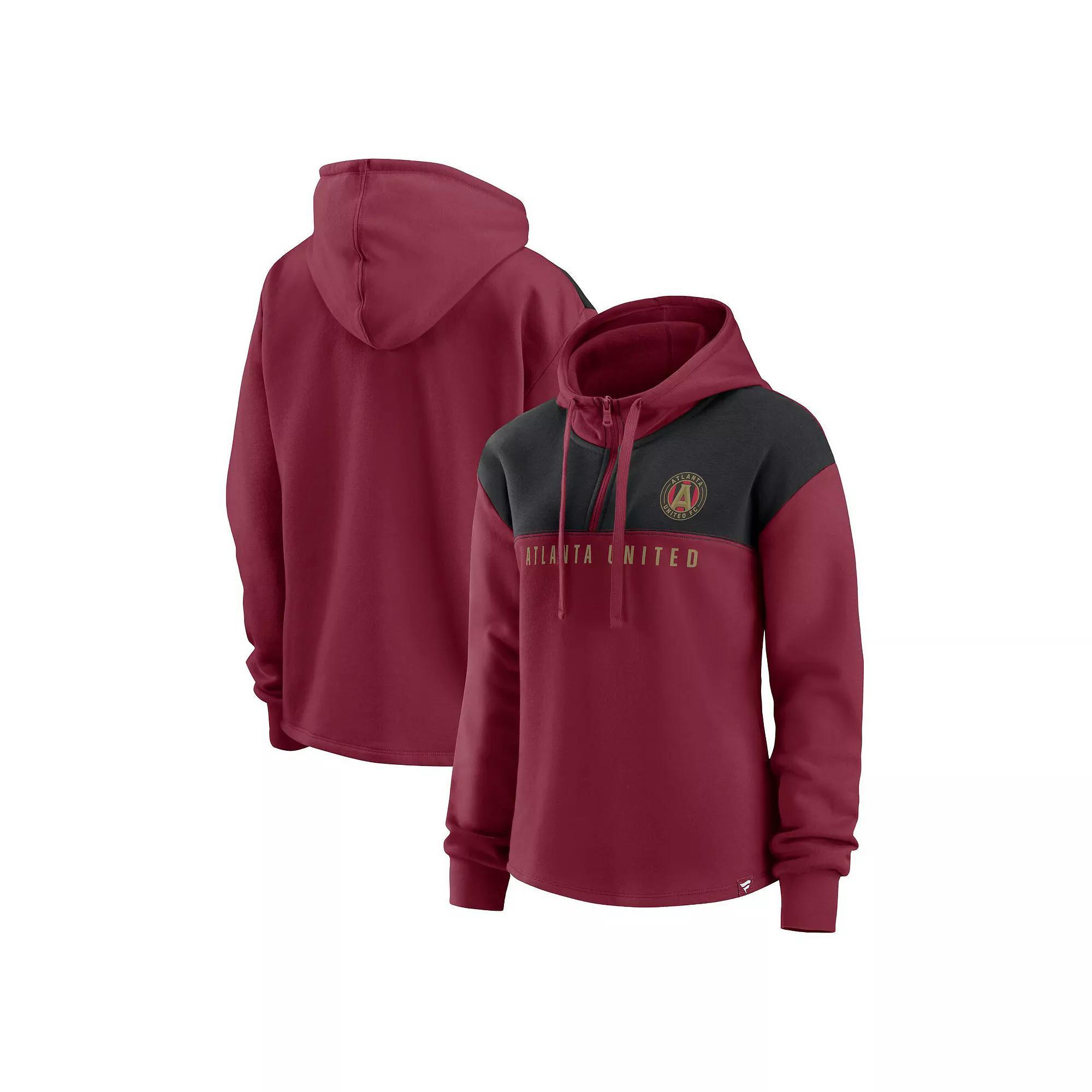 Womens Fanatics Branded Red Atlanta United FC Fleece Quarter-Zip Hoodie Product Image