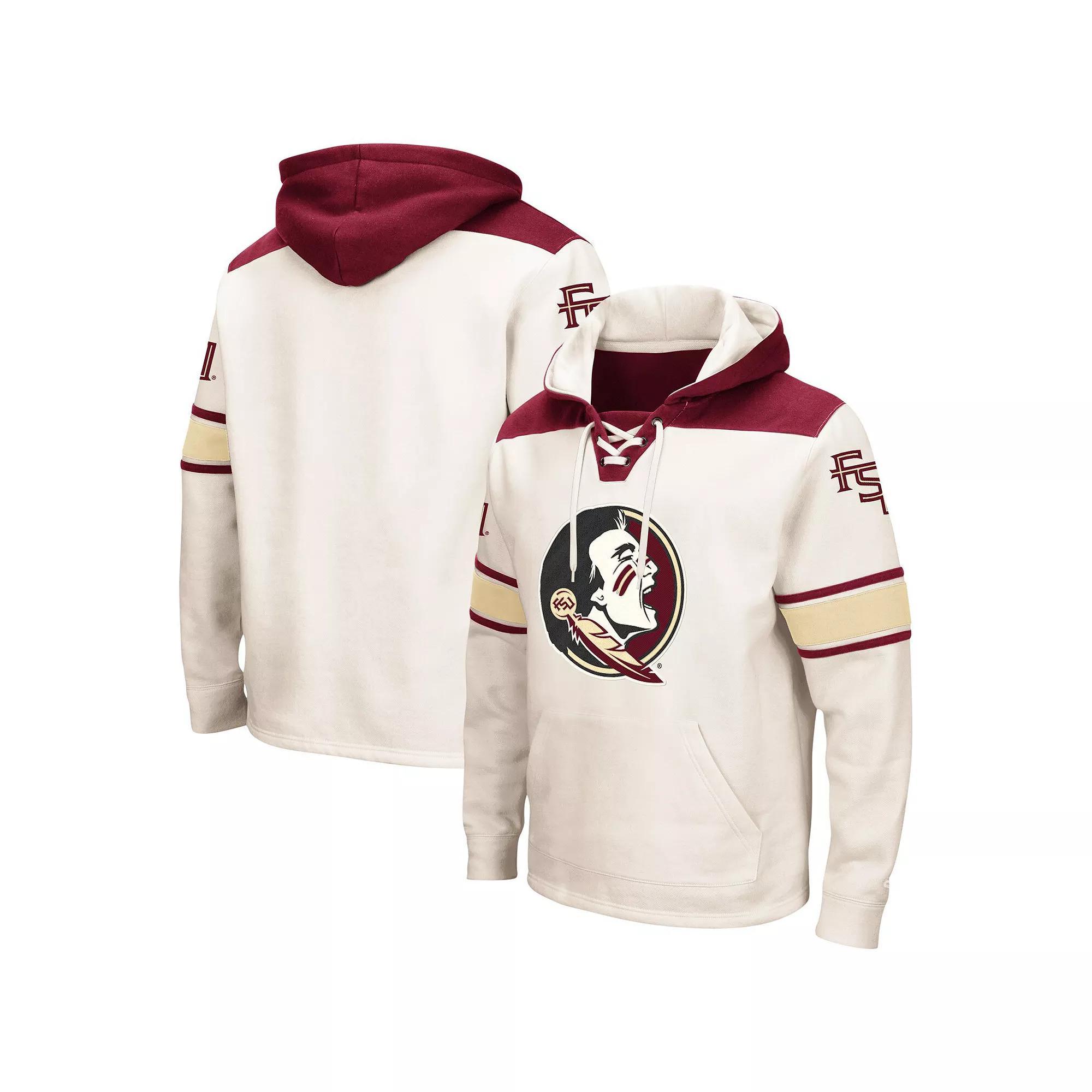 Men's Colosseum Cream Florida State Seminoles Big & Tall Hockey Lace-Up Pullover Hoodie, Size: 2XB, Beige Product Image