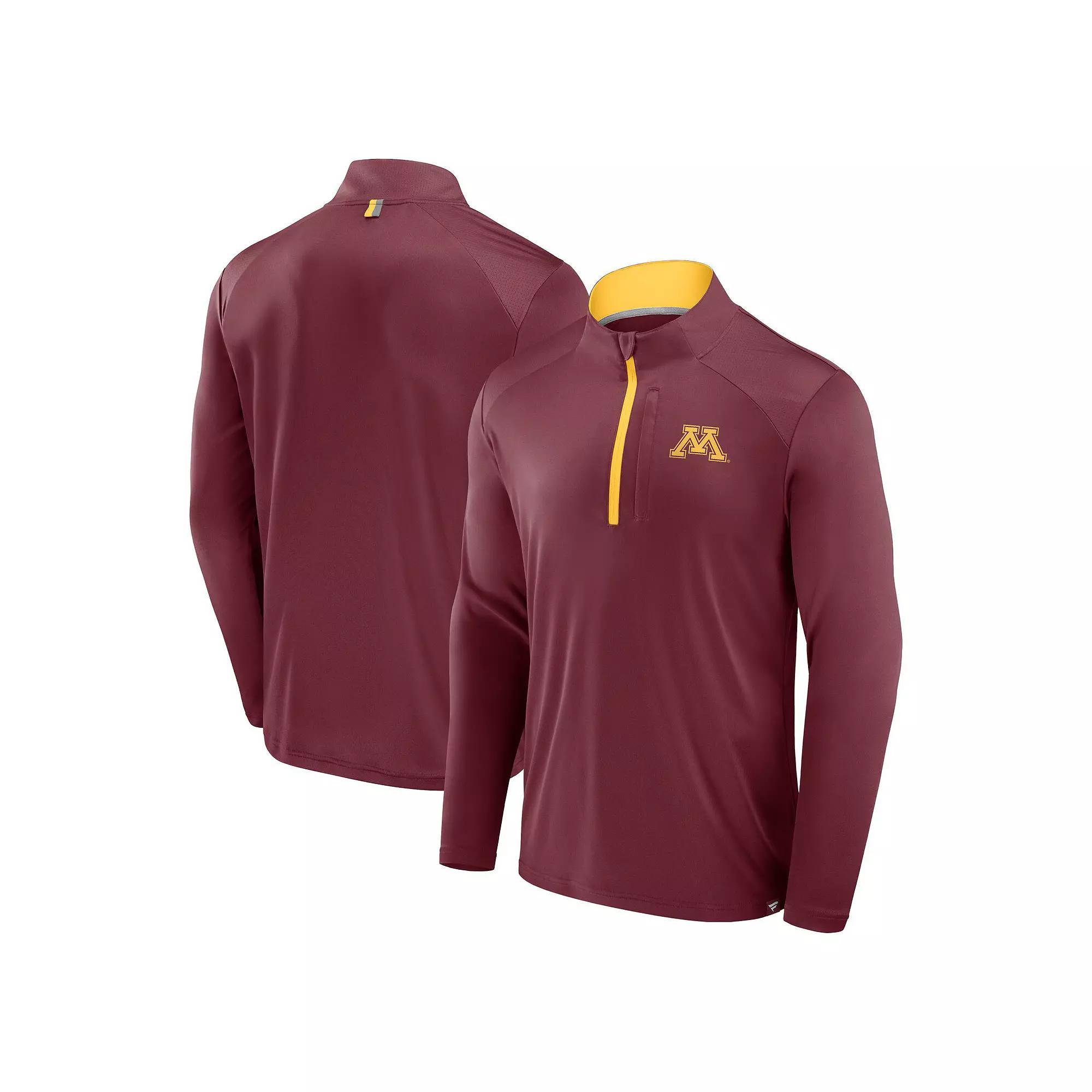 Men's Fanatics Maroon Minnesota Golden Gophers Fundamental Defender Quarter-Zip Jacket, Size: Medium, Red Product Image