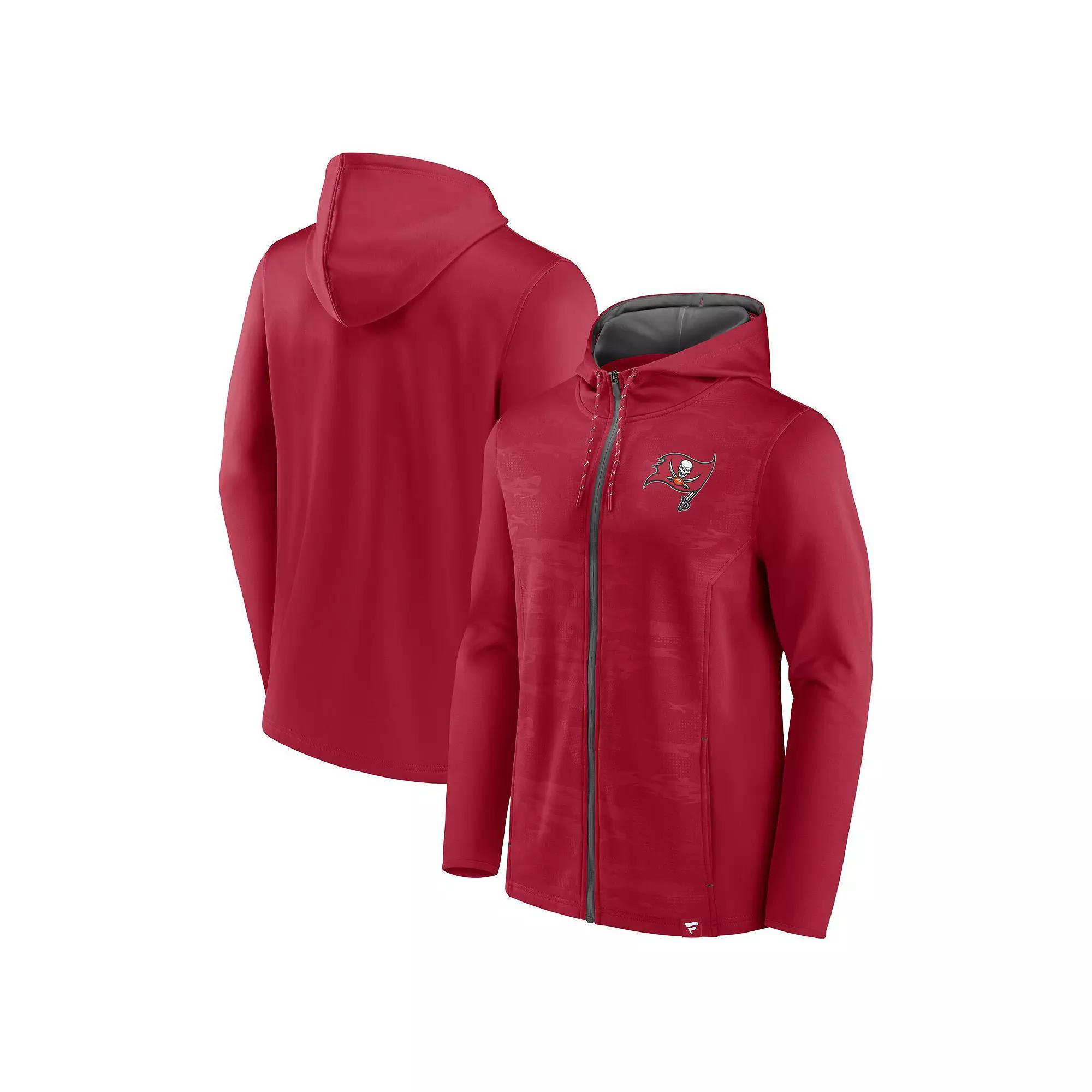 Men's Fanatics Branded Red/Pewter Tampa Bay Buccaneers Ball Carrier Full-Zip Hoodie, Size: 2XL Product Image