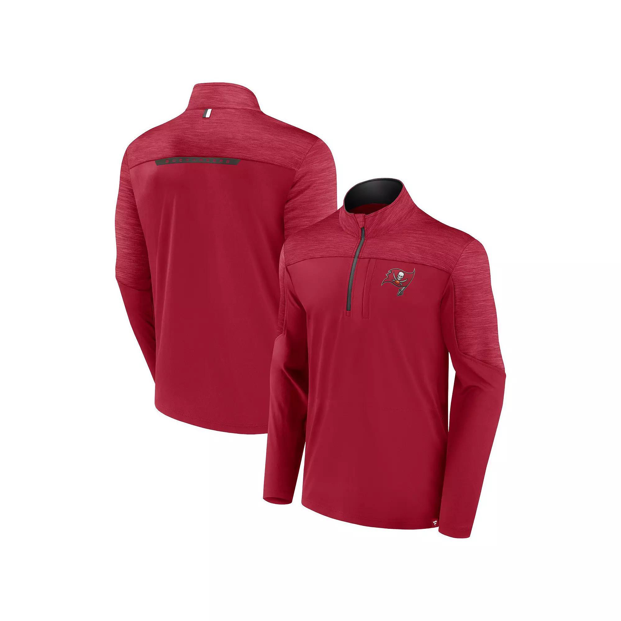 Men's Fanatics Branded Red Tampa Bay Buccaneers Defender Half-Zip Top, Size: 4XL Product Image