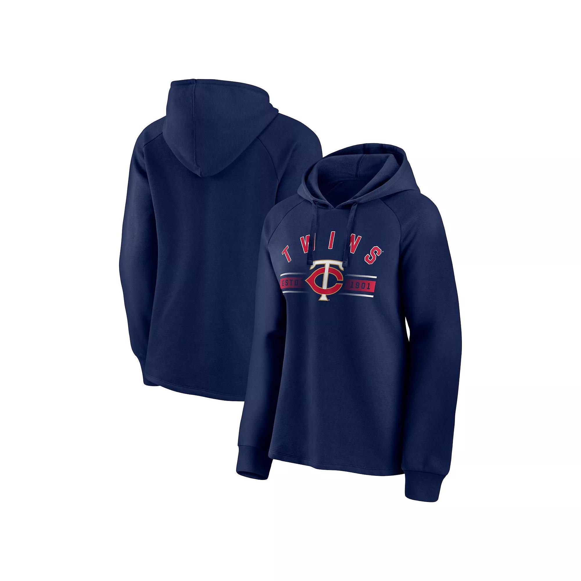 Women's Fanatics Branded Navy Minnesota Twins Perfect Play Raglan Pullover Hoodie, Size: Small, Blue Product Image
