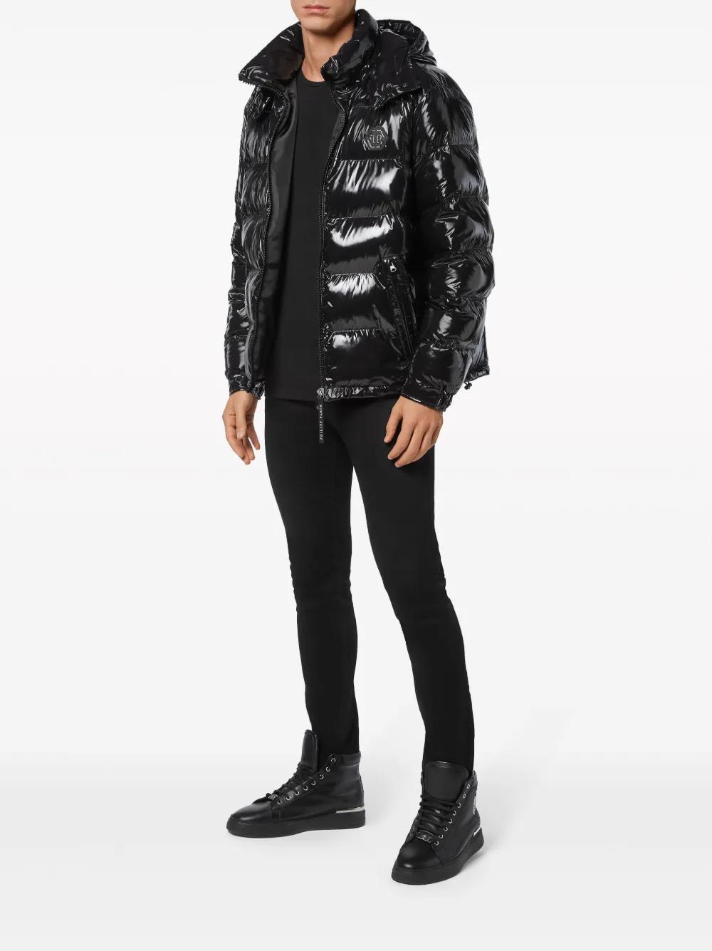 Hexagon logo-plaque padded jacket Product Image