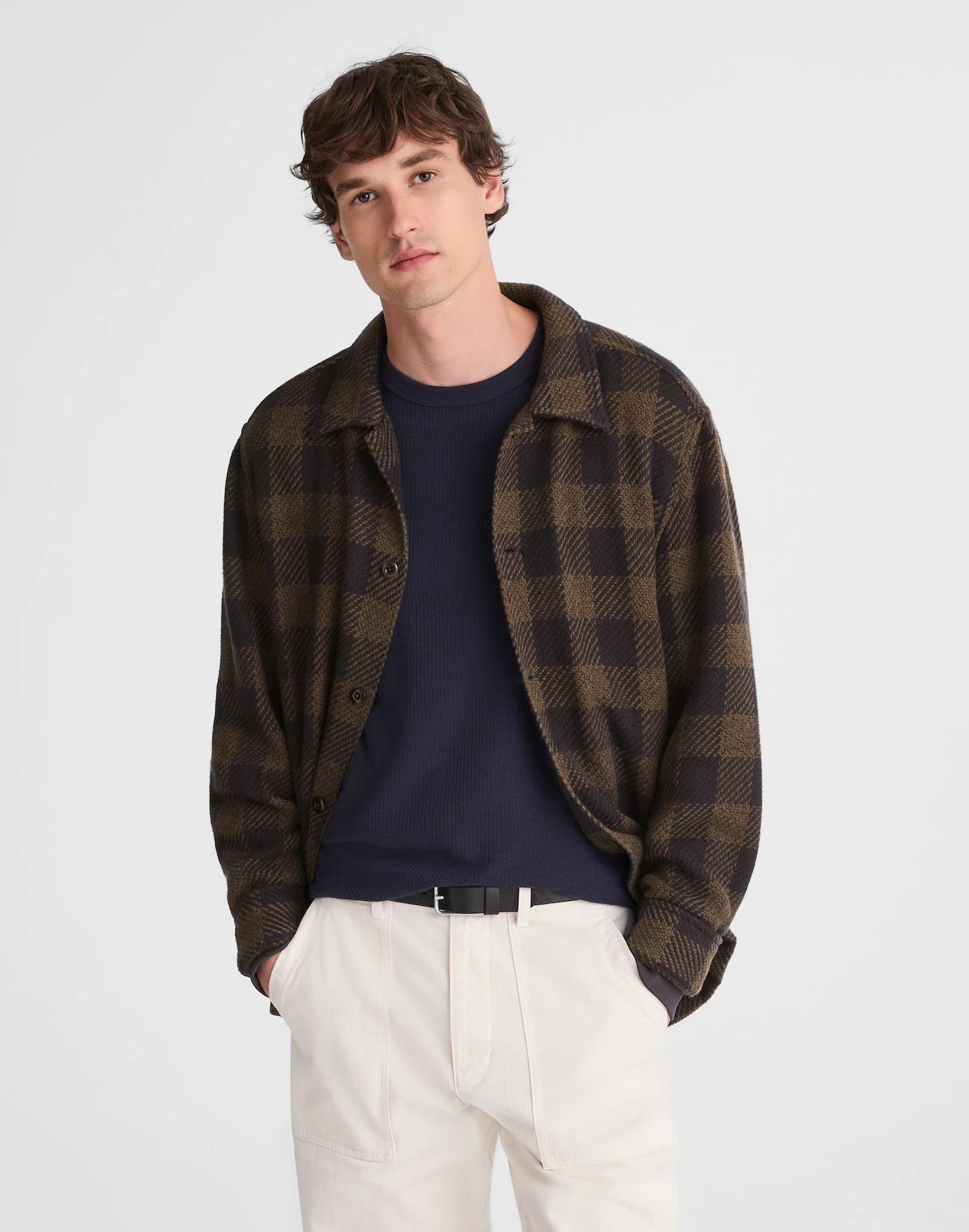 Twill Shirt-Jacket in Broken Plaid Product Image