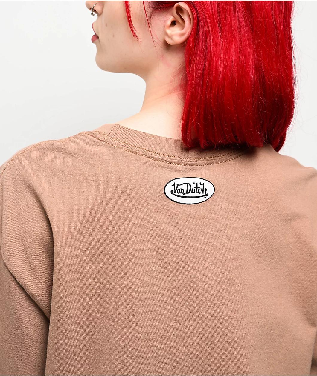 Von Dutch Tiger Rose Beige T-Shirt Product Image