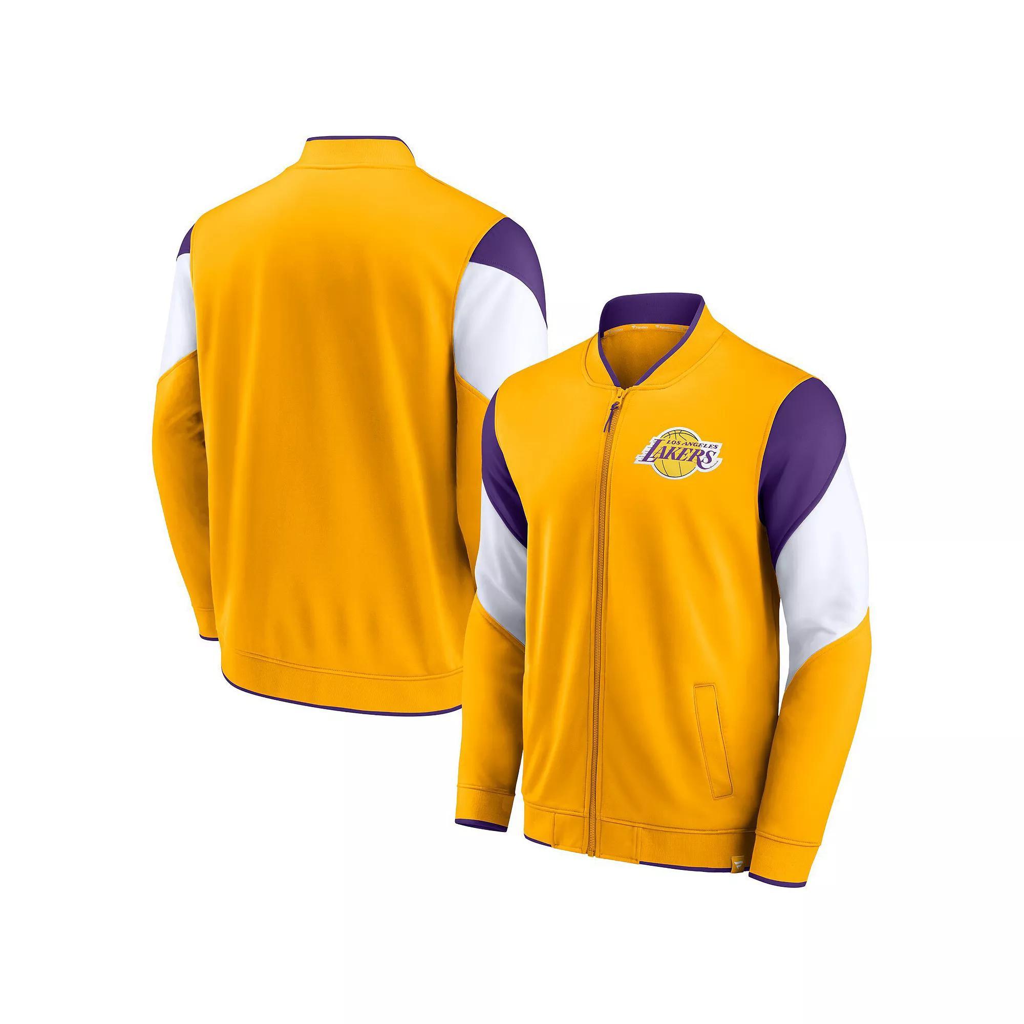 Men's Fanatics Branded Gold/Purple Los Angeles Lakers League Best Performance Full-Zip Top, Size: Small Product Image