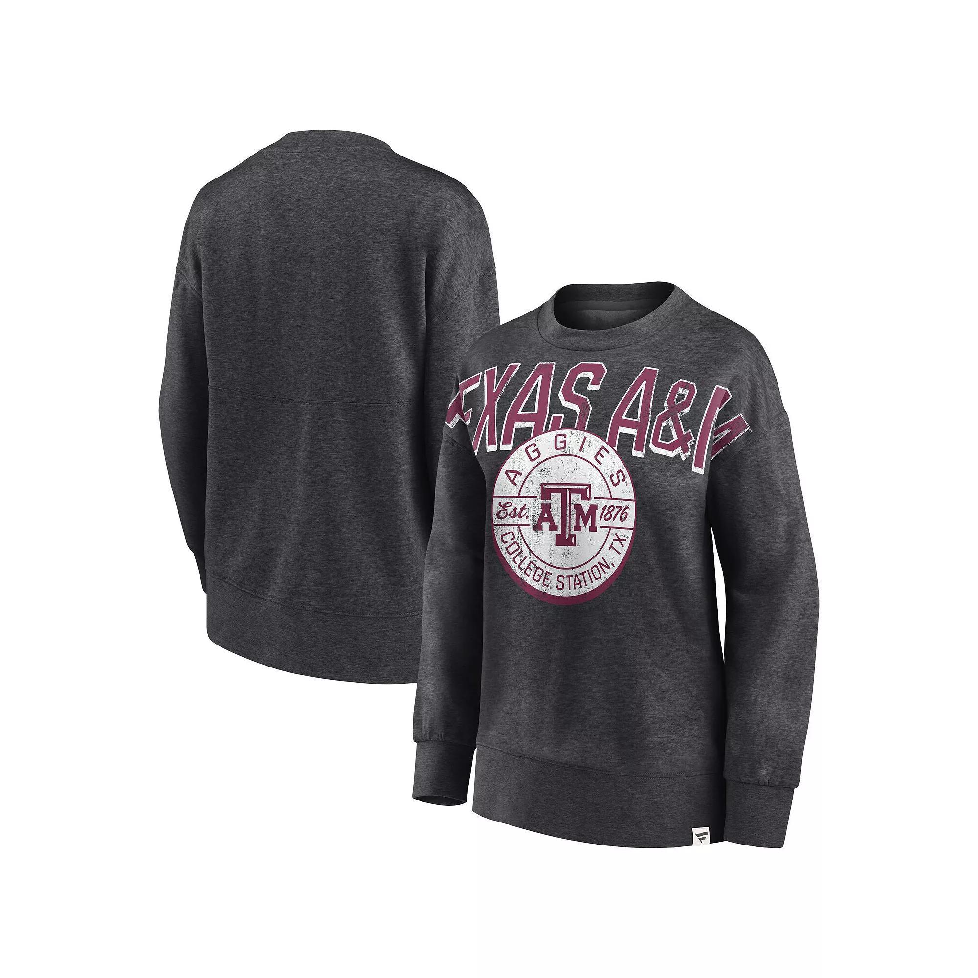 Womens Fanatics Branded Heathered Charcoal Texas A&M Aggies Jump Distribution Pullover Sweatshirt Product Image