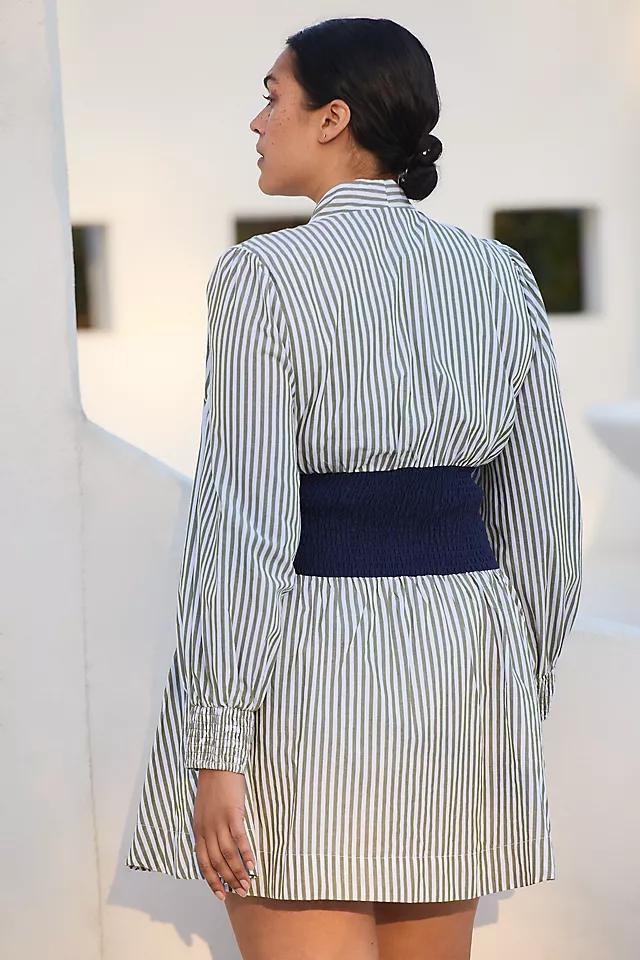 The Tommie Smocked Front-Zip Shirt Dress: Long-Sleeve Mini Edition Product Image