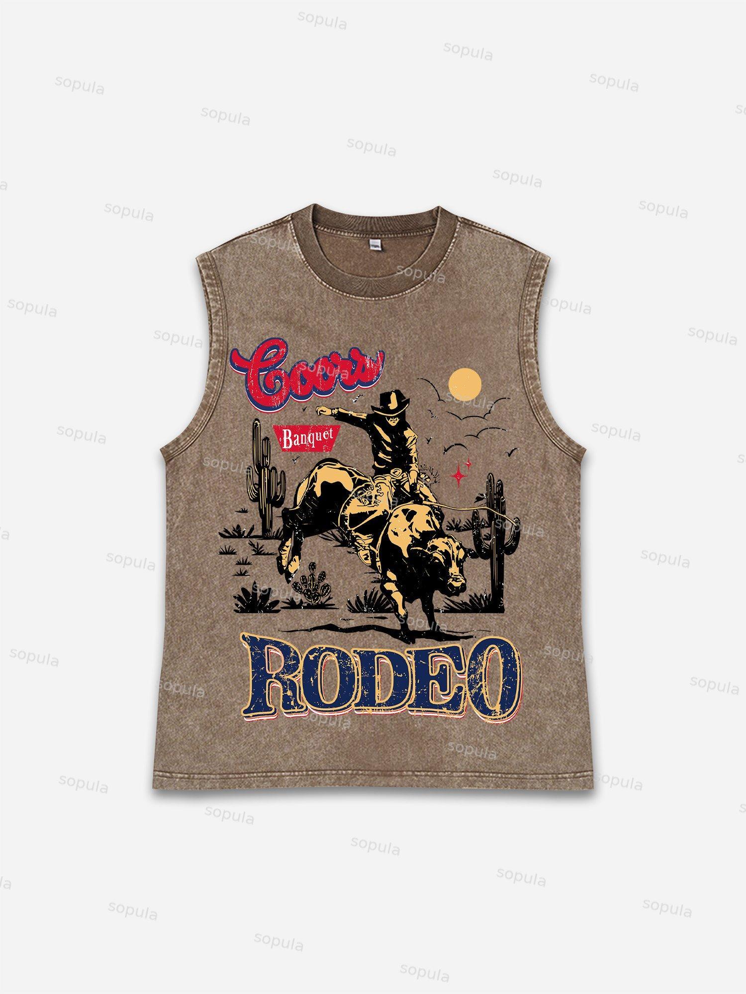Coors Banquet Rodeo Classic Graphic Washed Tank Top Product Image